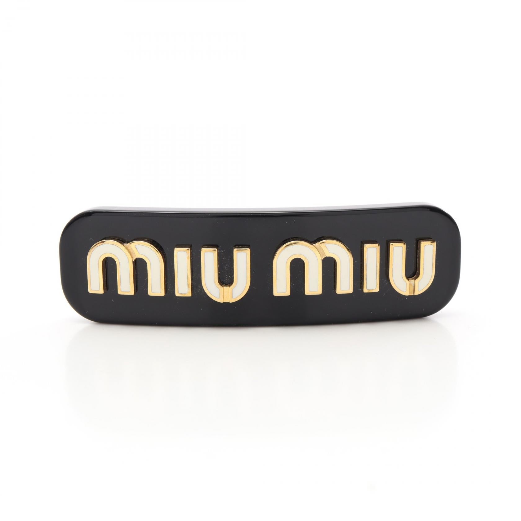 大幅値下げ【MIU MIU】ミュウミュウバレッタGP×フェイクパールゴールド バレッタ GP（ゴールドメッキ） ブラック ホワイト ゴールド ミュウ