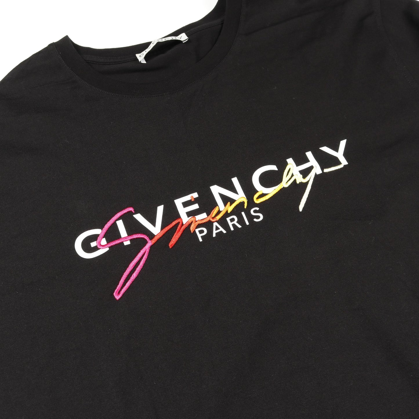 Tシャツ クルーネック ロゴプリント コットン ブラック マルチカラー ジバンシィ トップス GIVENCHY