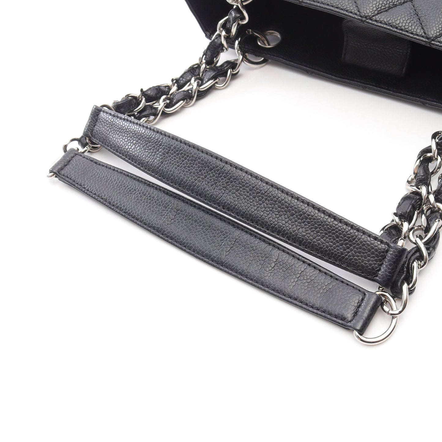 マトラッセ PST チェーンショルダーバッグ チェーントートバッグ キャビアスキン ブラック シルバー金具 シャネル バッグ CHANEL