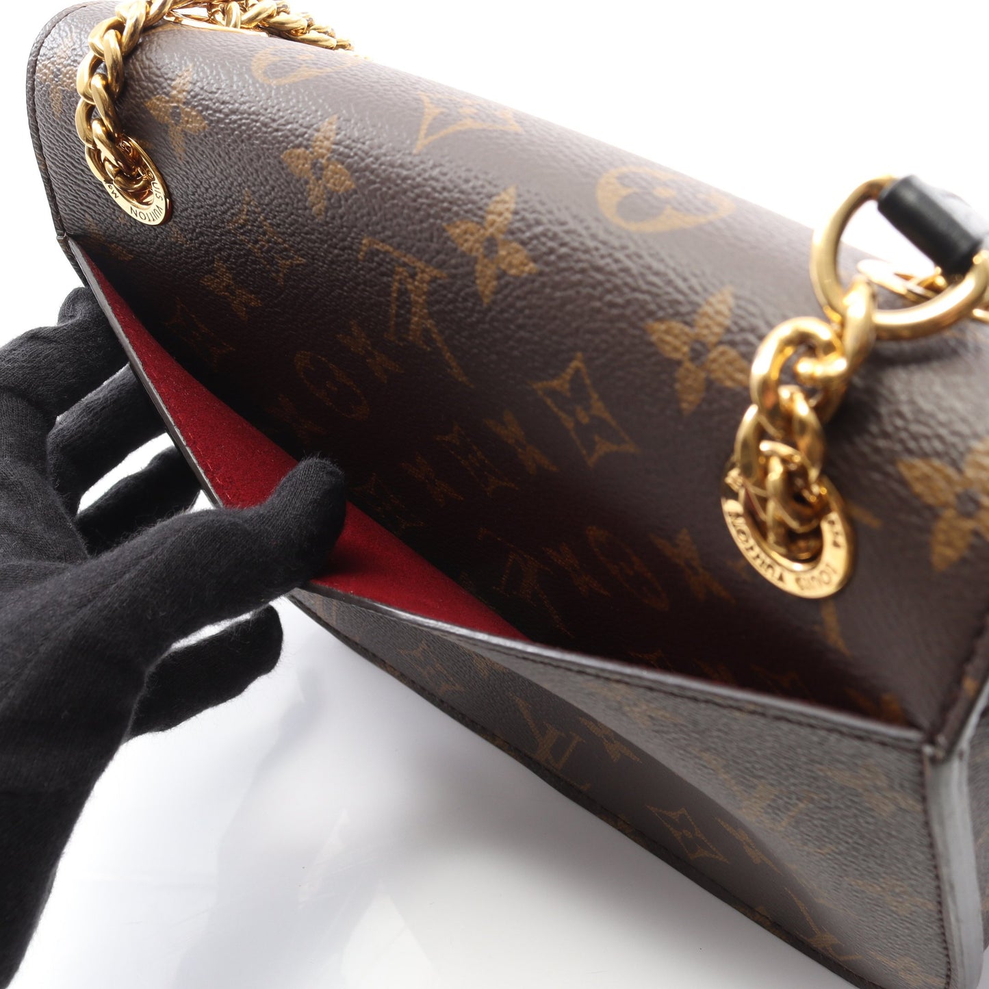 パッシー モノグラム チェーンショルダーバッグ PVC レザー ブラウン ブラック ルイヴィトン バッグ LOUIS VUITTON