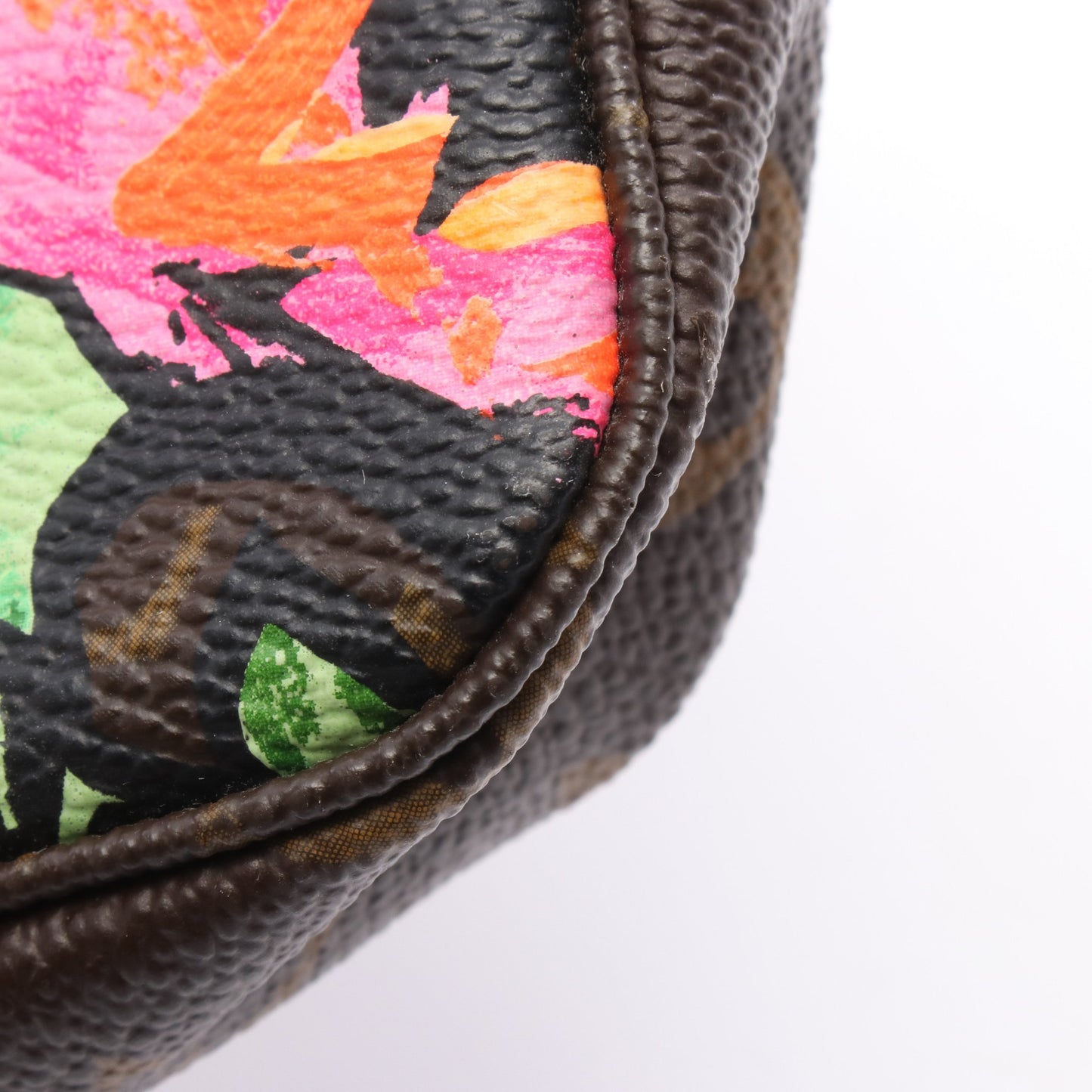 ポシェット アクセソワール モノグラムローズ ハンドバッグ PVC レザー ブラウン マルチカラー ルイヴィトン バッグ LOUIS VUITTON