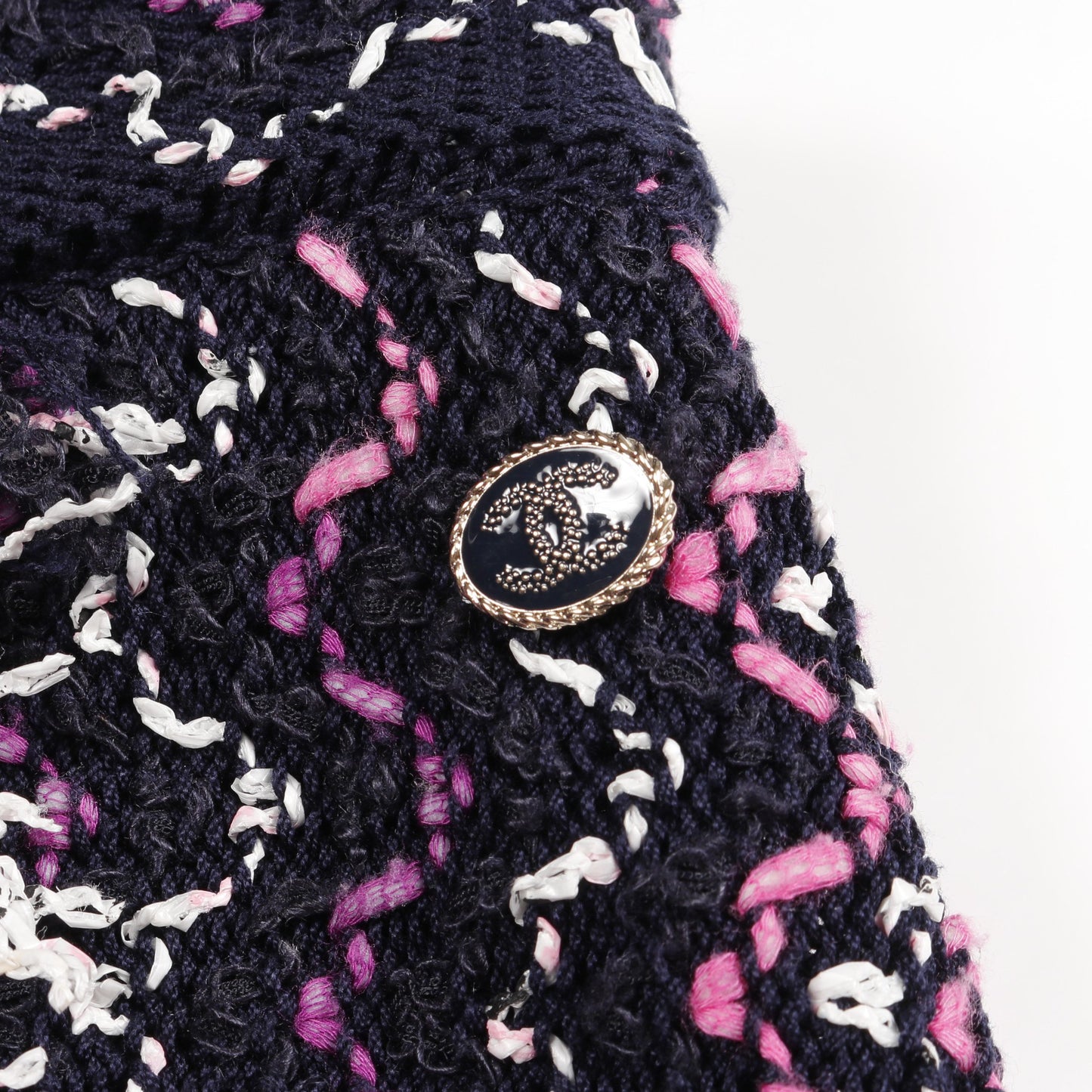 ココマーク スカート コットン ナイロン ダークネイビー マルチカラー ニット シャネル ボトムス CHANEL