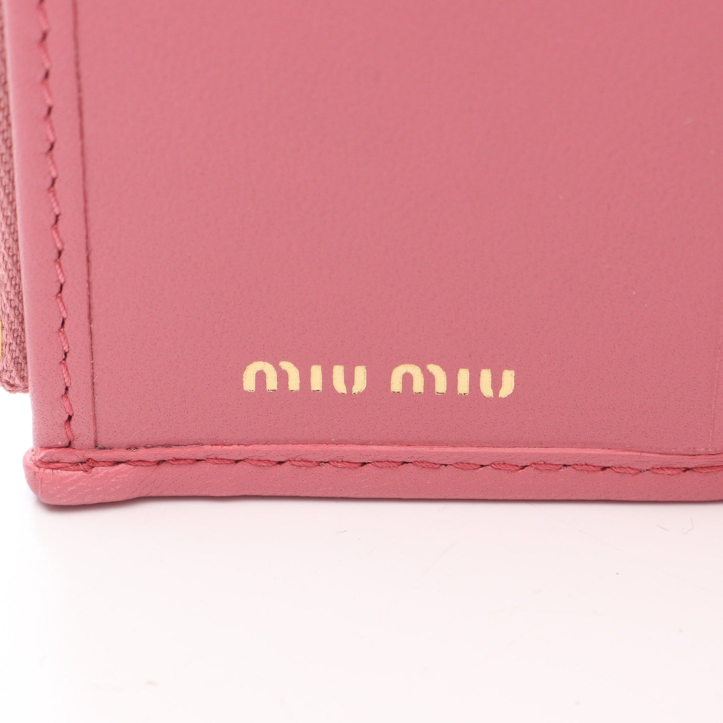 MATELASSE'MIU マテラッセ 二つ折り財布 レザー ピンク ミュウミュウ 財布・小物 miu miu