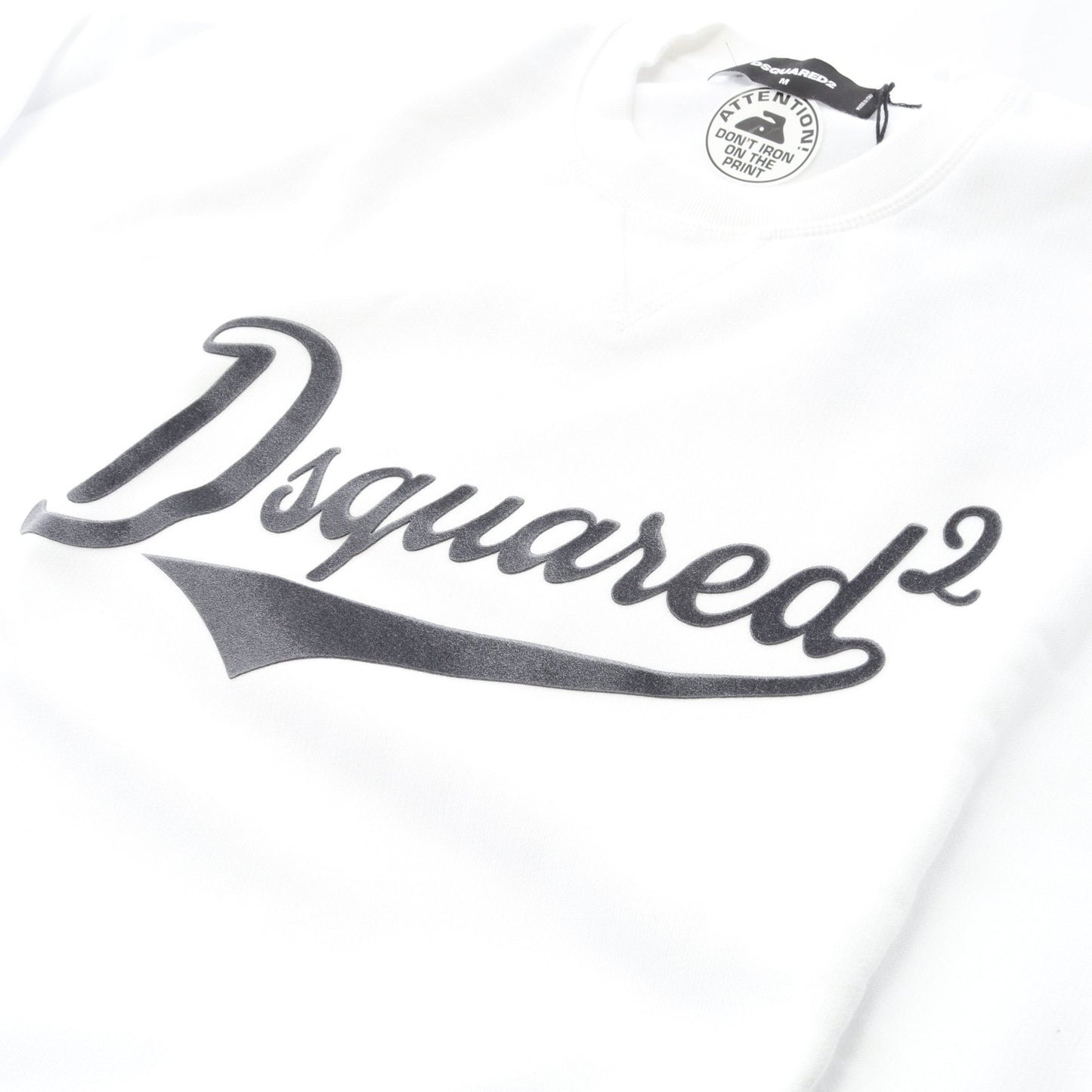 スウェットシャツ クルーネック ロゴ コットン ホワイト ディースクエアード トップス DSQUARED2