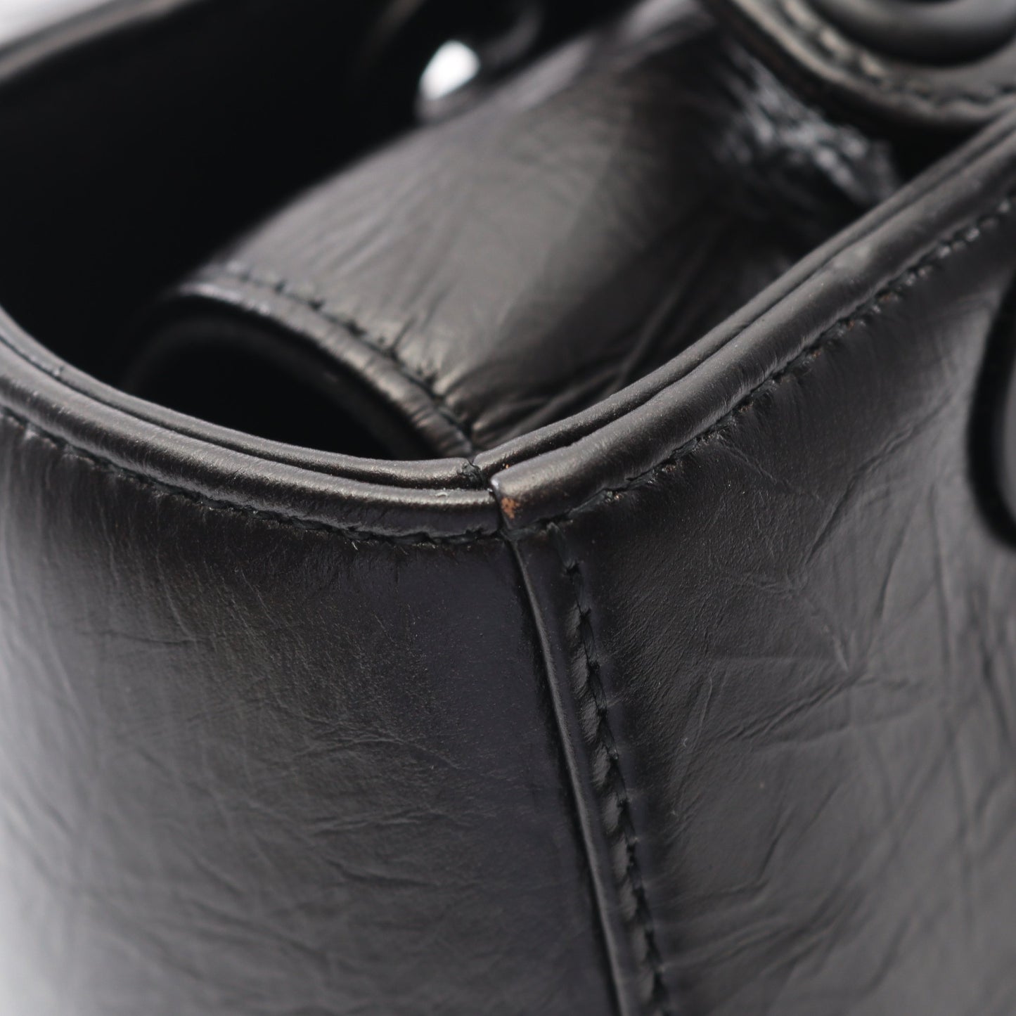 LADY DIOR レディディオール ハンドバッグ レザー ブラック 2WAY クリスチャンディオール バッグ Christian Dior