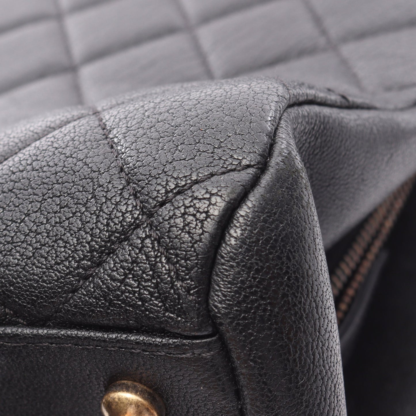マトラッセ チェーンハンドバッグ レザー ブラック ゴールド金具 2WAY シャネル バッグ CHANEL