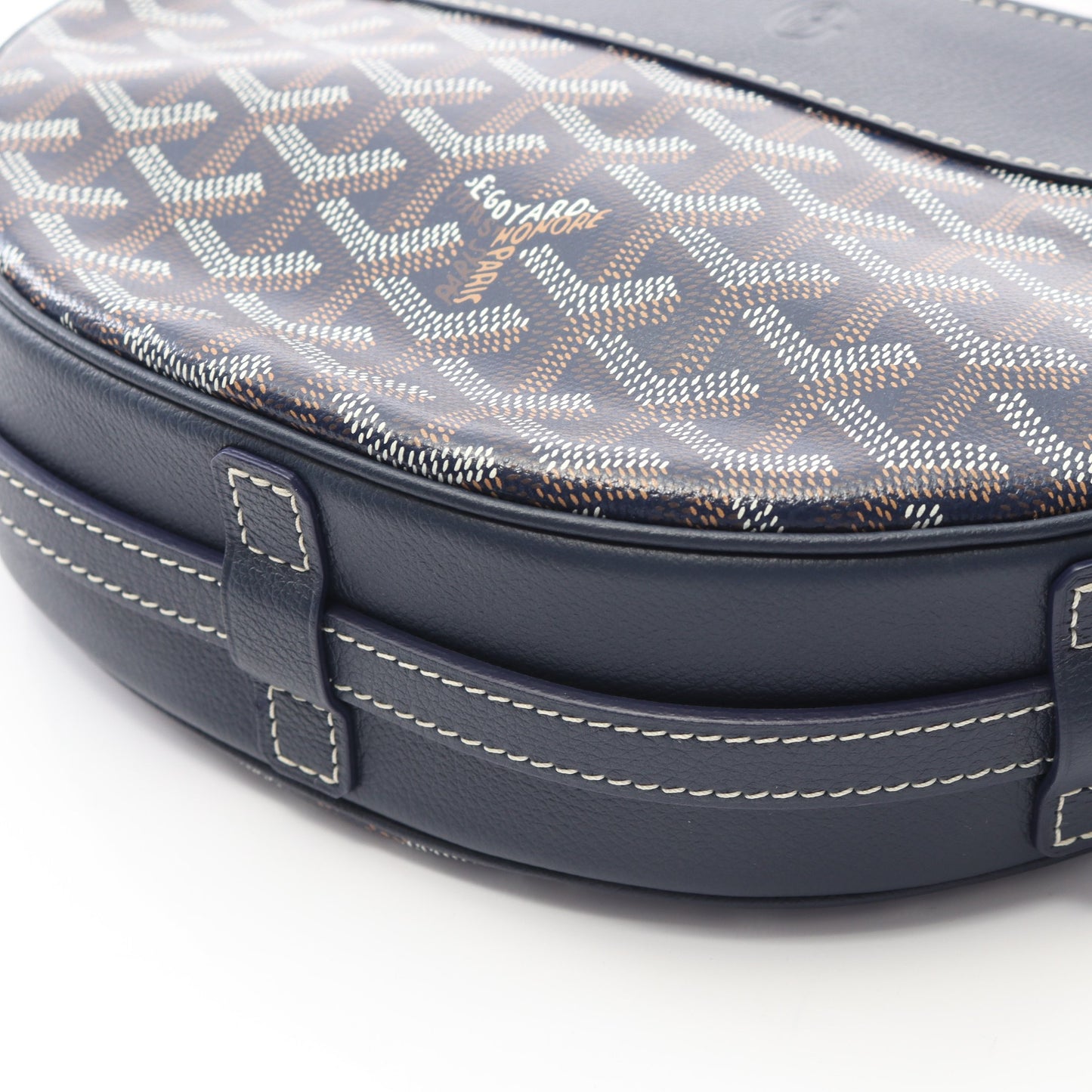 ヒロンデル ショルダーバッグ コーティングキャンバス レザー ネイビー ゴヤール バッグ GOYARD