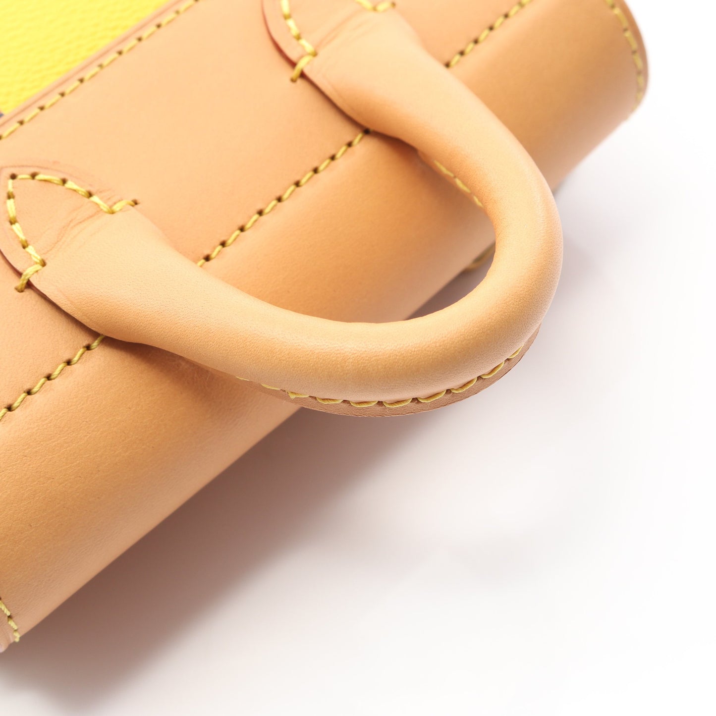 ナノ スティーマー ダミエポップ ショルダーバッグ PVC レザー ブラウン イエロー 2WAY バッグ LOUIS VUITTON