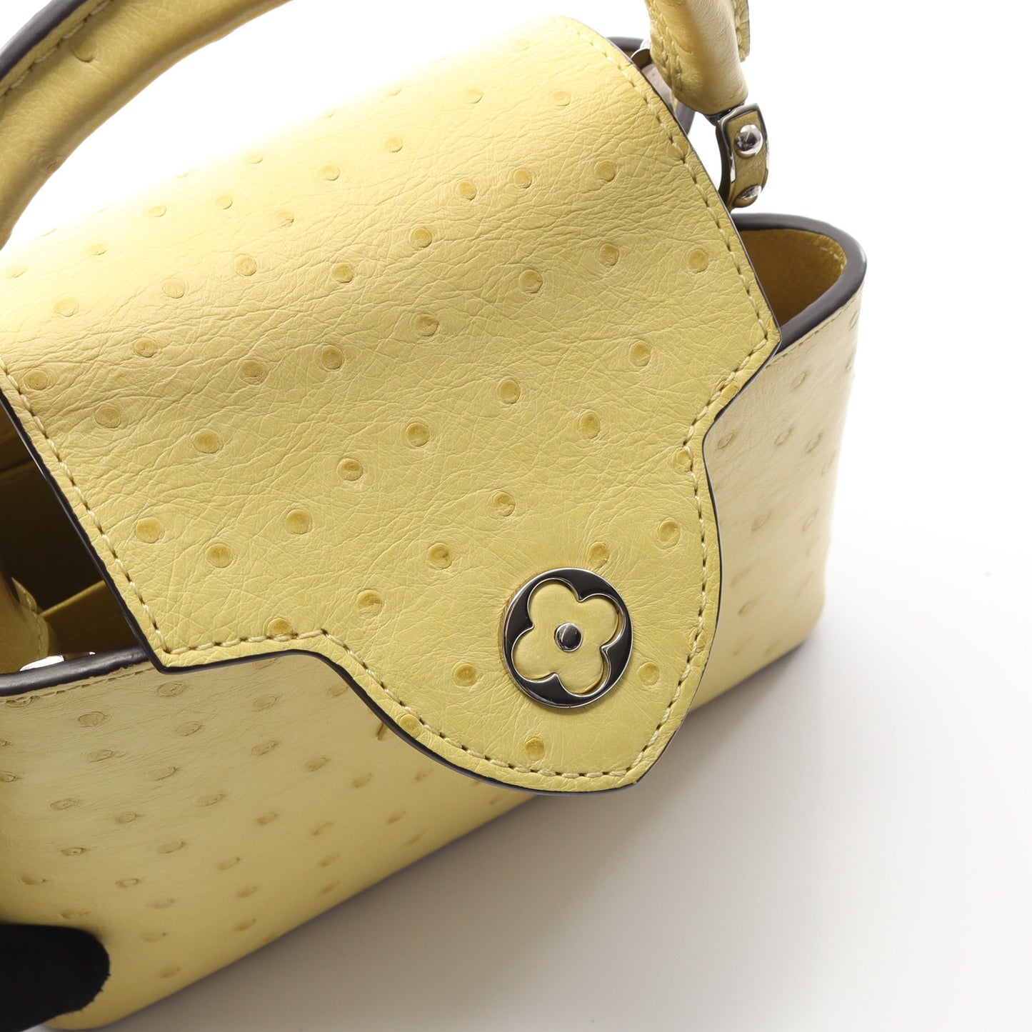 カプシーヌ MINI ハンドバッグ オーストリッチ イエロー 2WAY ルイヴィトン バッグ LOUIS VUITTON