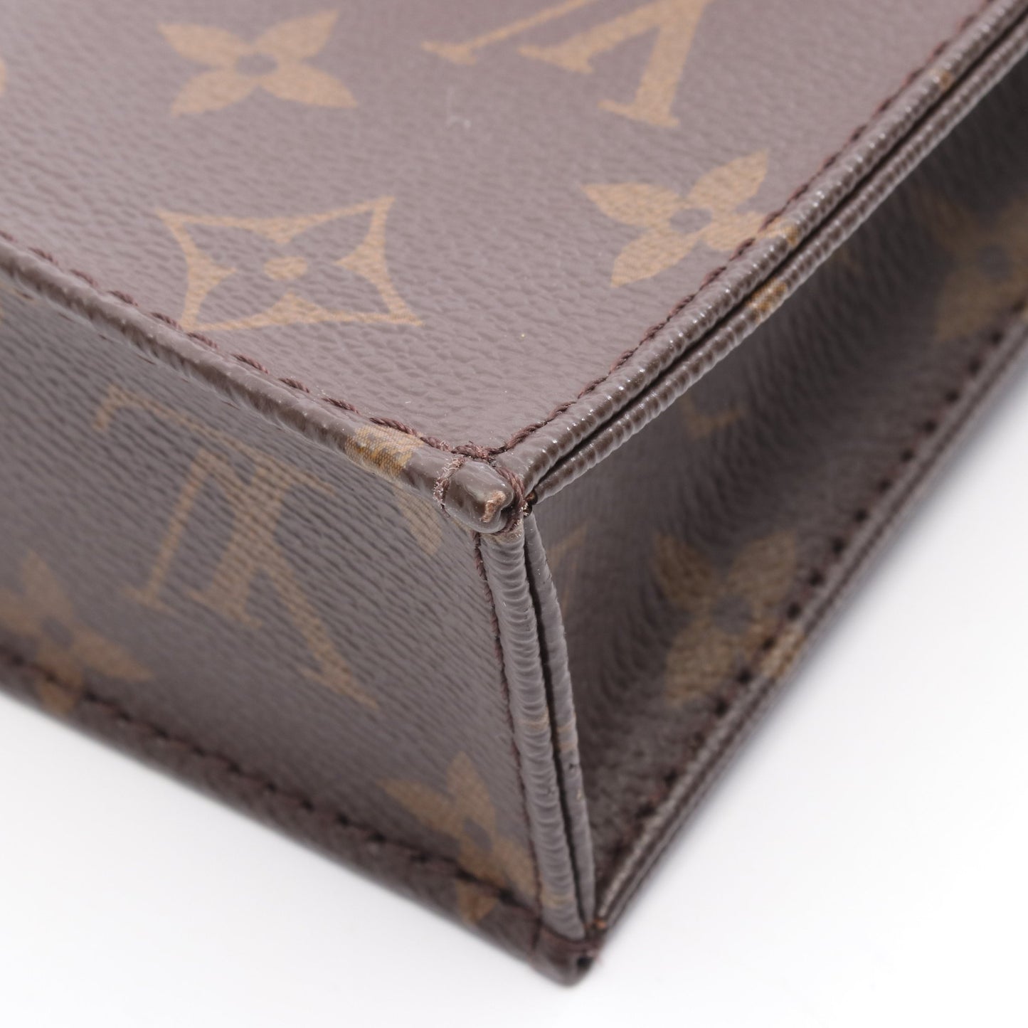 プティット サックプラ モノグラム ハンドバッグ PVC レザー ブラウン 2WAY ルイヴィトン バッグ LOUIS VUITTON