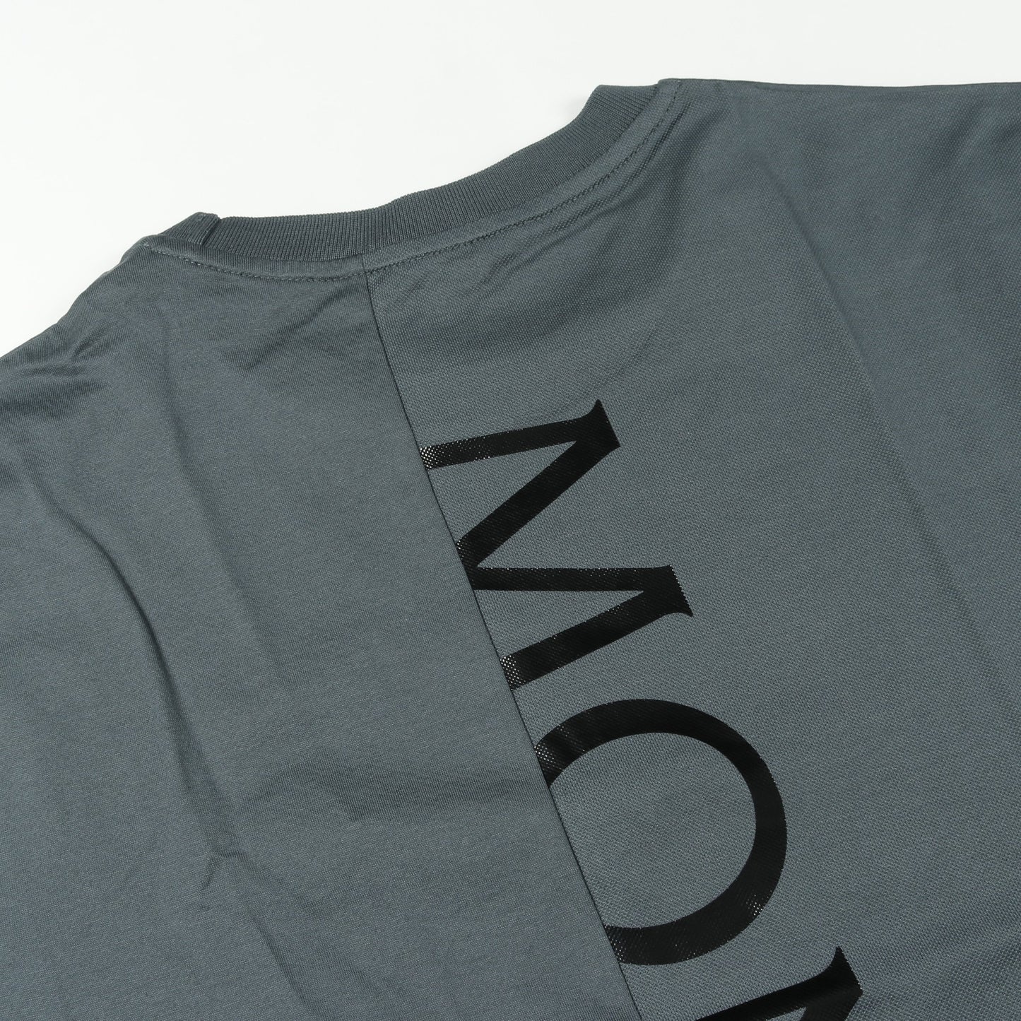 Tシャツ クルーネック 半袖 バックロゴ コットン グレーグリーン モンクレール トップス MONCLER