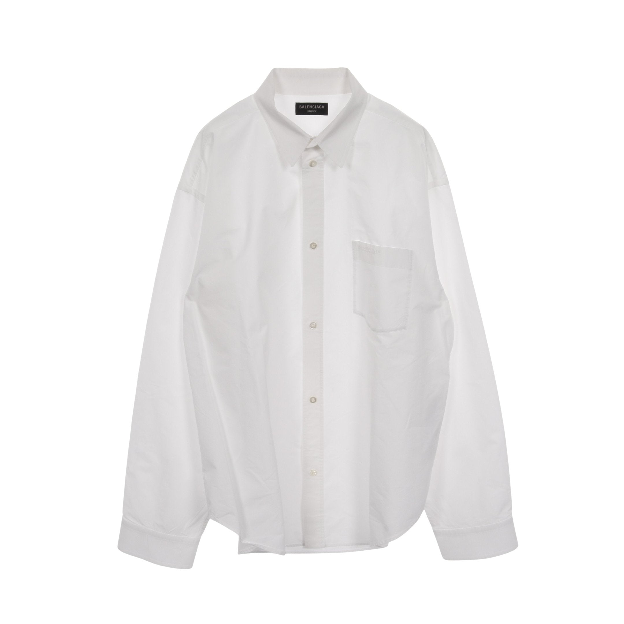 美品 BALENCIAGA ユニセックス ロゴ刺繍オーバーサイズコットンシャツ 1020329_original_9fc66c2f-6723