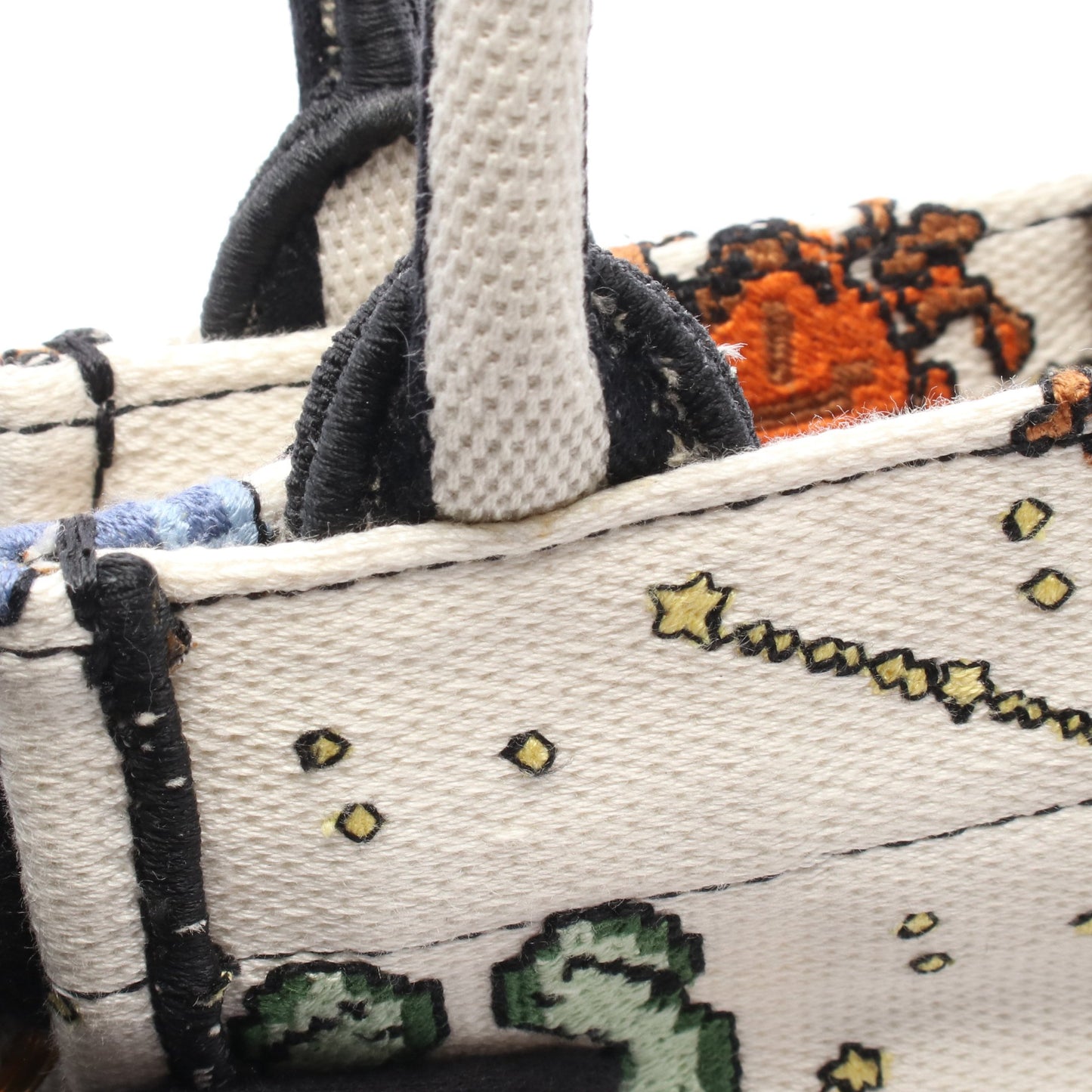BOOK TOTE ブックトート バーティカルバッグ ミニ フォンバッグ ハンドバッグ キャンバス オフホワイト ブラック マルチカラー 2WAY クリスチャンディオール バッグ Christian Dior