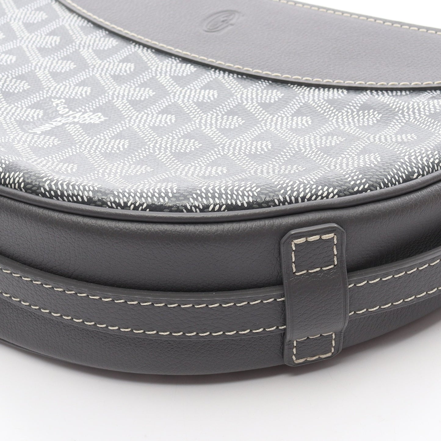 ヒロンデル ショルダーバッグ コーティングキャンバス レザー グレー ホワイト ゴヤール バッグ GOYARD