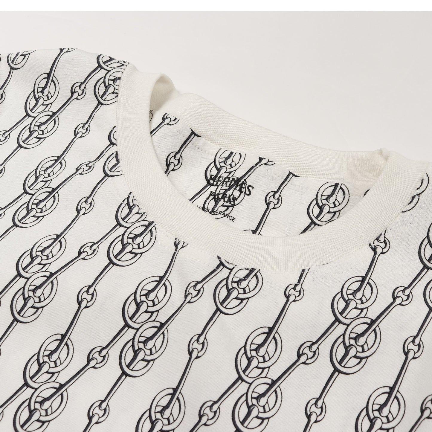 クリティケス Tシャツ クルーネック 総柄 コットン ホワイト ブラック エルメス トップス HERMES