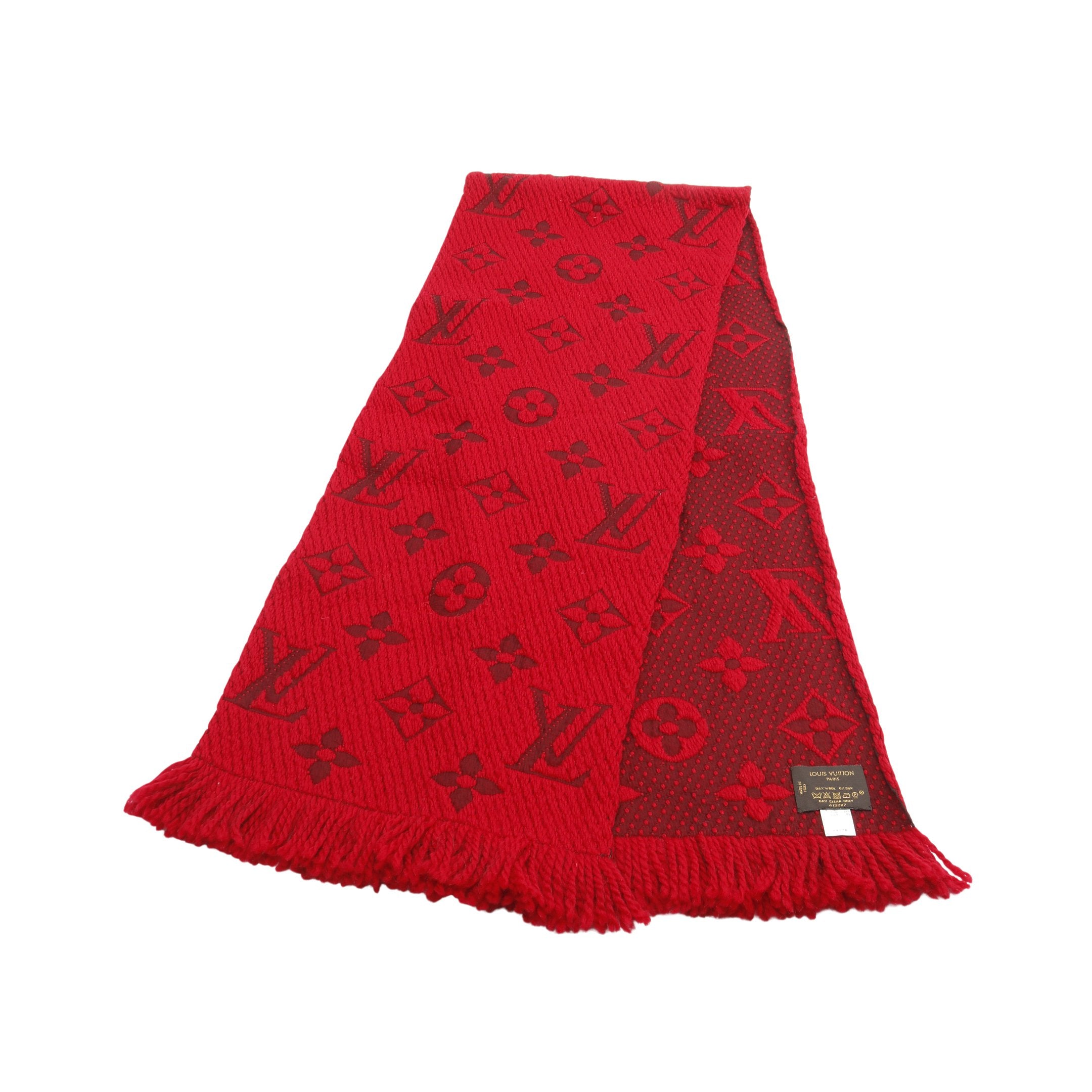 ルイヴィトン エシャルプ ロゴマニア マフラー モノグラム レッド ウール LOUIS VUITTON ルイ ヴィトン マフラー レディース ブランド