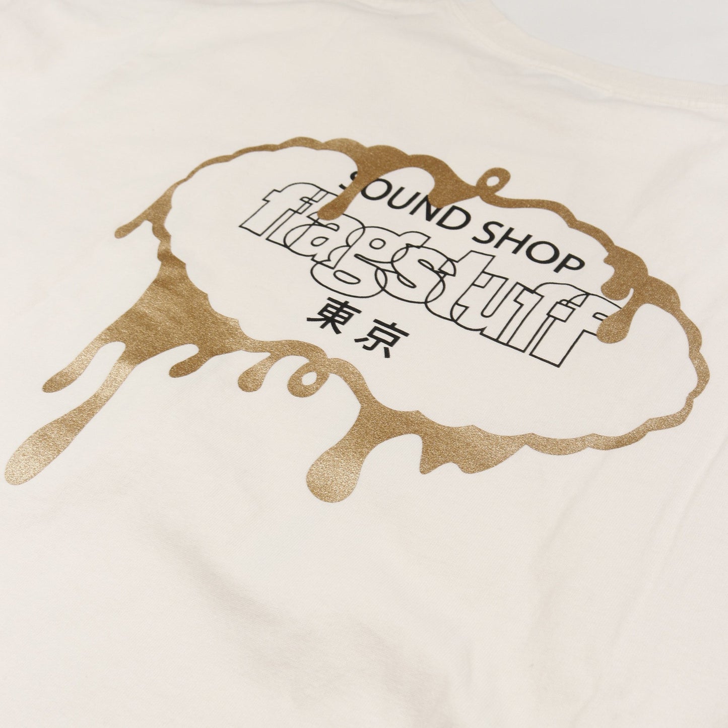 F-LAGSTUF-F × SOUND SHOP Tシャツ 半袖 ロゴプリント コットン オフホワイト フラグスタフ トップス F-LAGSTUF-F