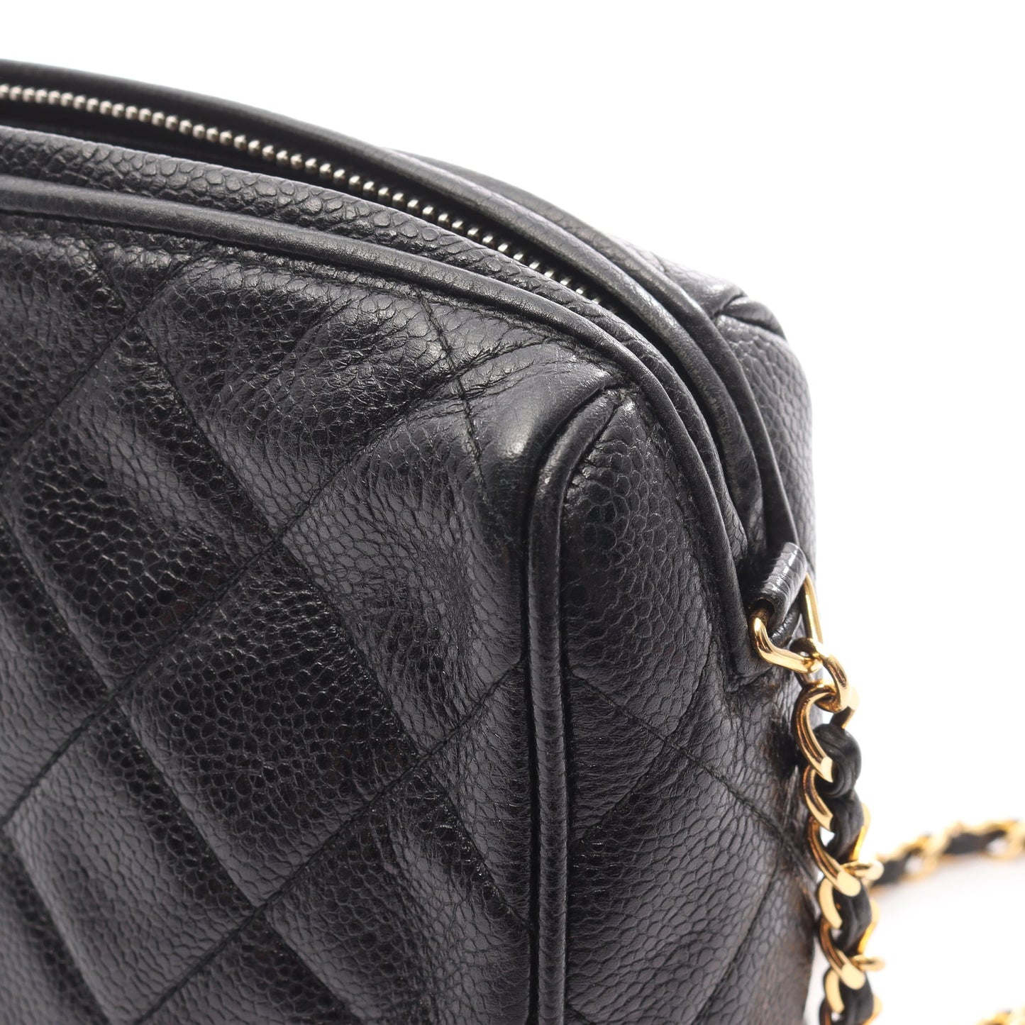 マトラッセ チェーンショルダーバッグ キャビアスキン ブラック ゴールド金具 シャネル バッグ CHANEL