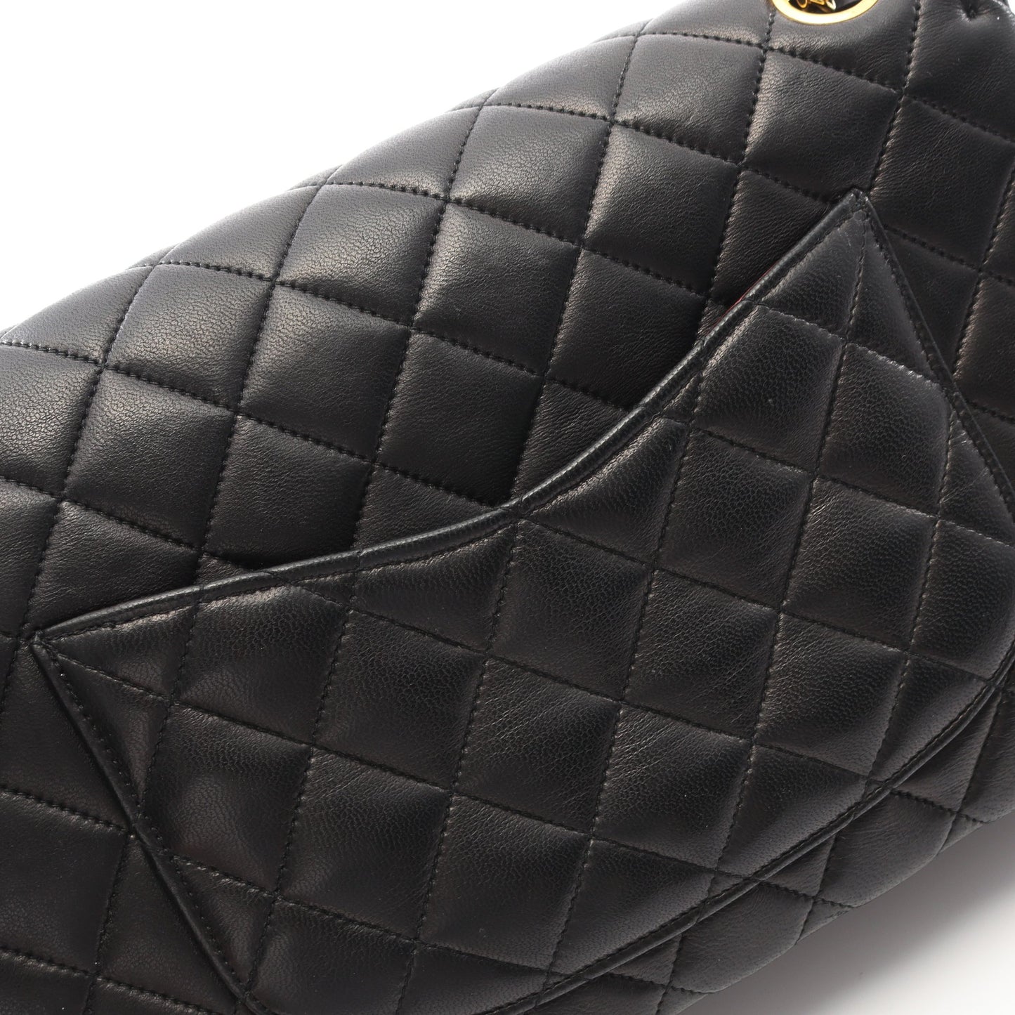 マトラッセ Wフラップ Wチェーンショルダーバッグ ラムスキン ブラック ゴールド金具 シャネル バッグ CHANEL