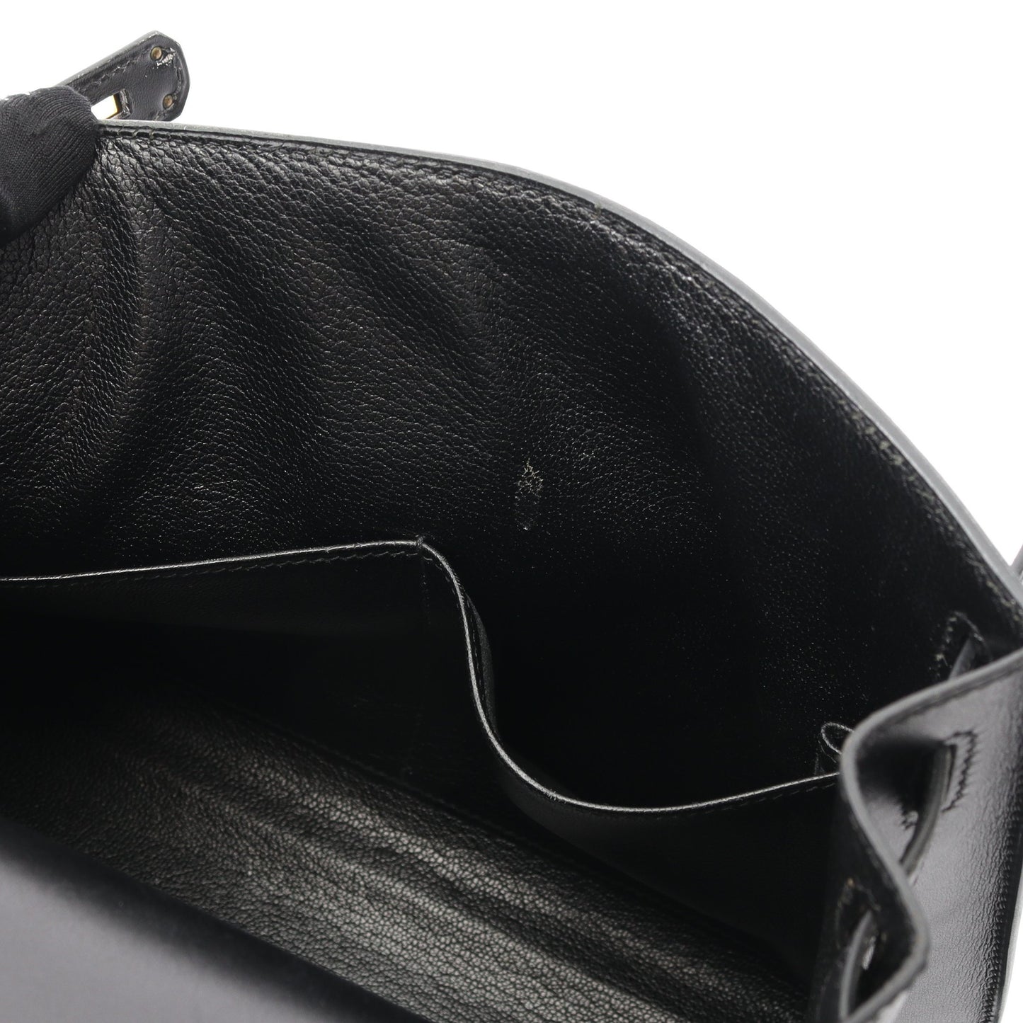 ケリー28 ハンドバッグ ボックスカーフ ブラック ゴールド金具 外縫い 2WAY エルメス バッグ HERMES