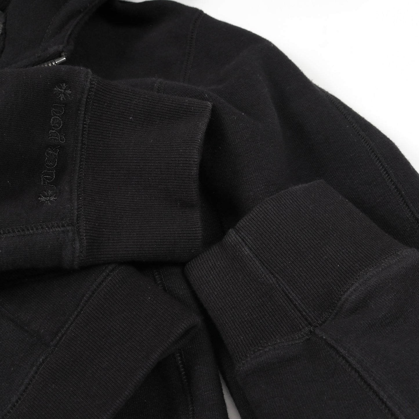 Y NOT CHパッチ ダガージップ ジップアップパーカー コットン ブラック クロムハーツ トップス Chrome Hearts
