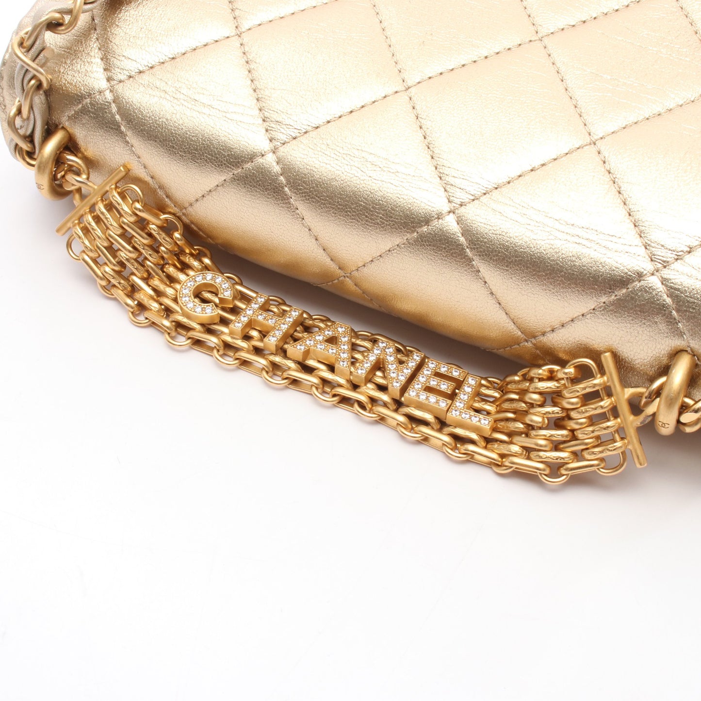 マトラッセ チェーンショルダーバッグ レザー ゴールド ゴールド金具 シャネル バッグ CHANEL