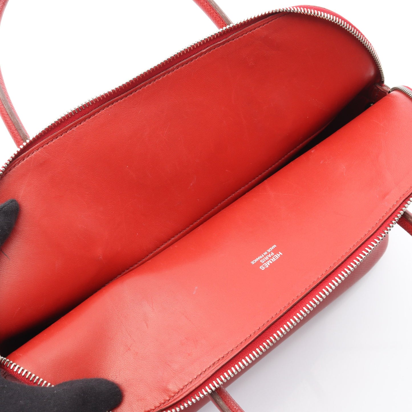 ボリード31 ルージュガランス ハンドバッグ ヴォーエプソン レッド シルバー金具 2WAY □M刻印 エルメス バッグ HERMES