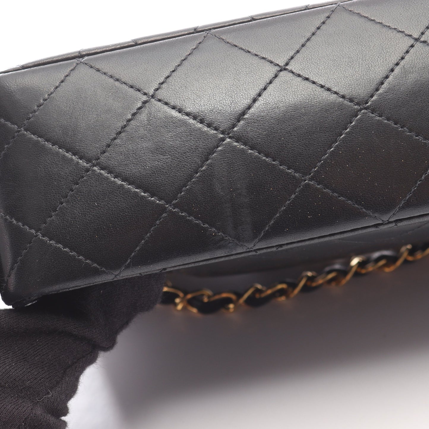 マトラッセ Wフラップ Wチェーンショルダーバッグ ラムスキン ブラック ゴールド金具 シャネル バッグ CHANEL