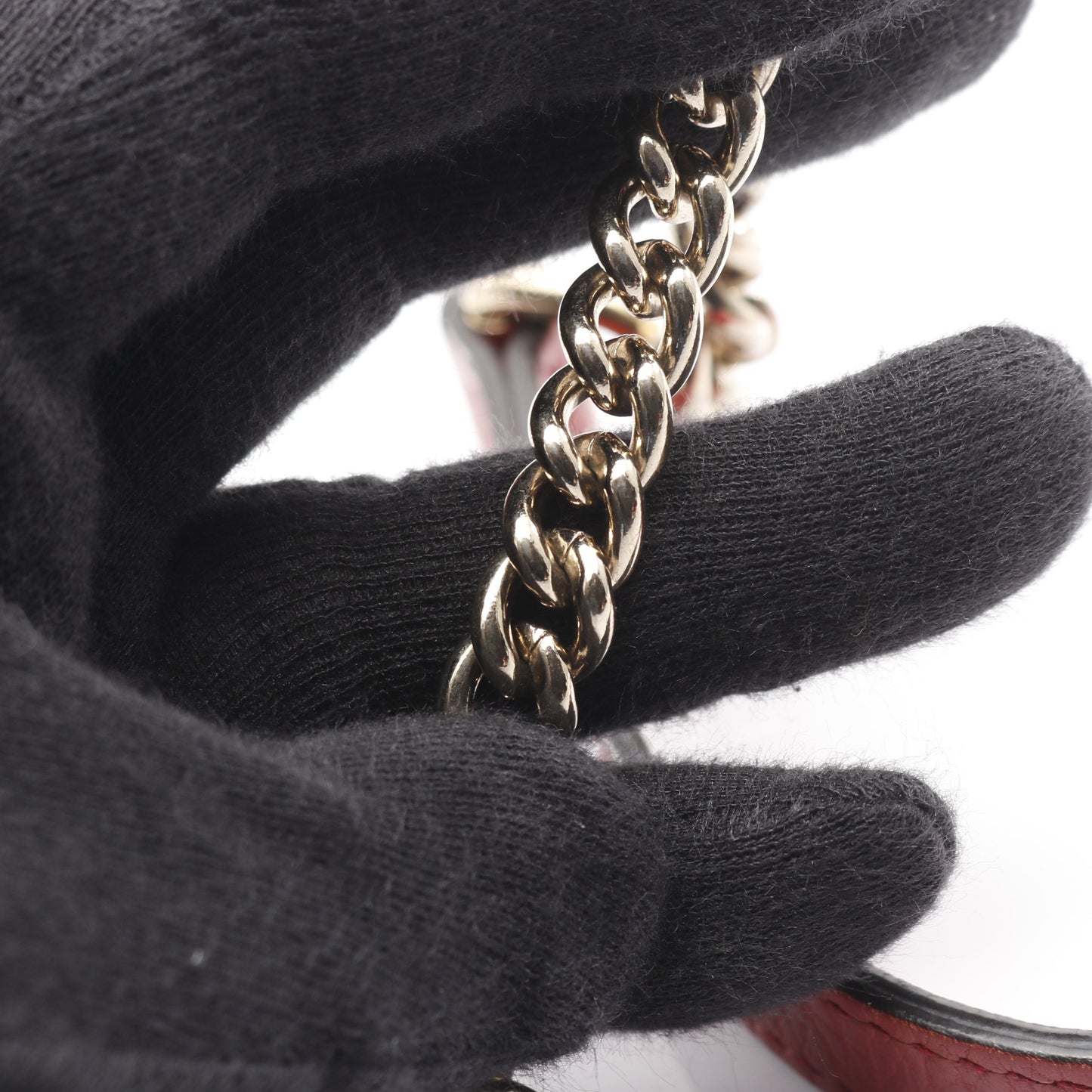 インターロッキングG チェーンショルダーバッグ レザー レッド グッチ バッグ GUCCI