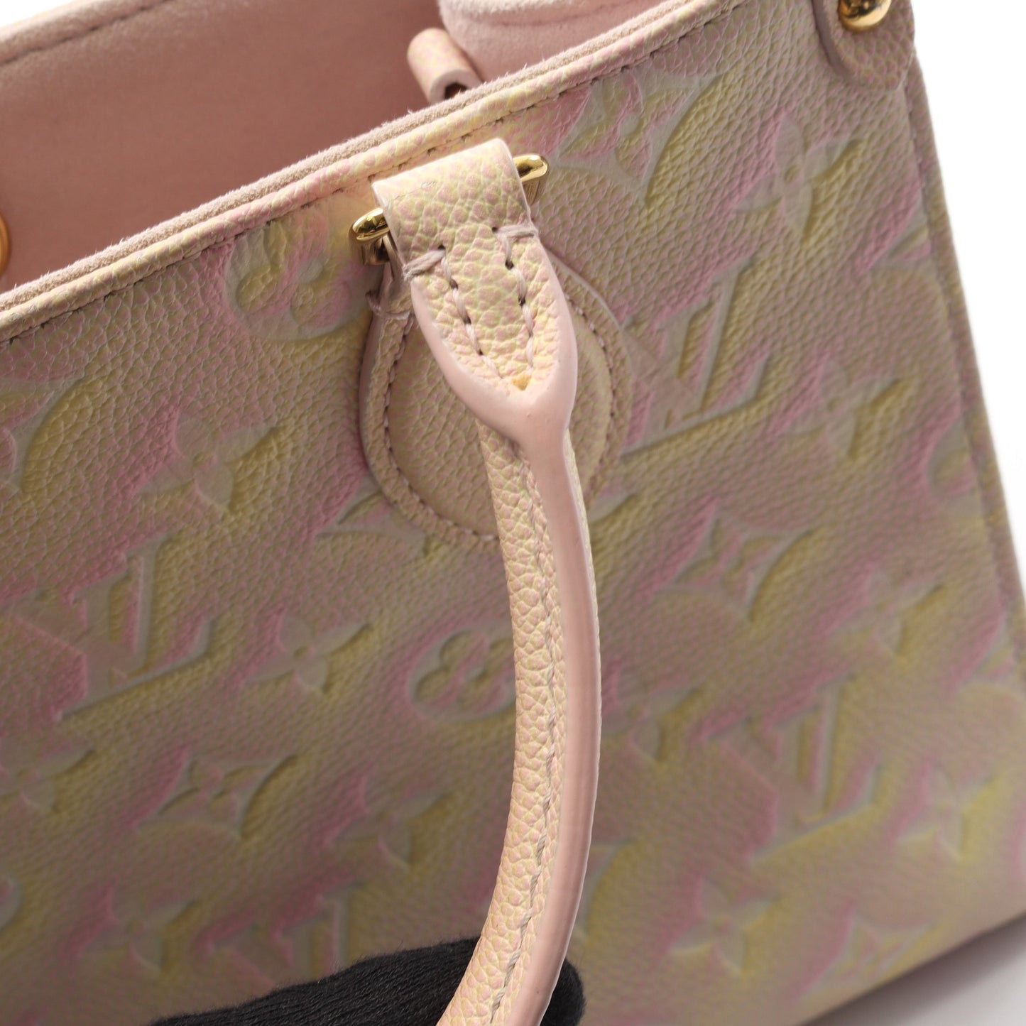 オンザゴーPM モノグラムアンプラント サマースターダスト ハンドバッグ レザー ピンク イエロー 2WAY ルイヴィトン バッグ LOUIS VUITTON