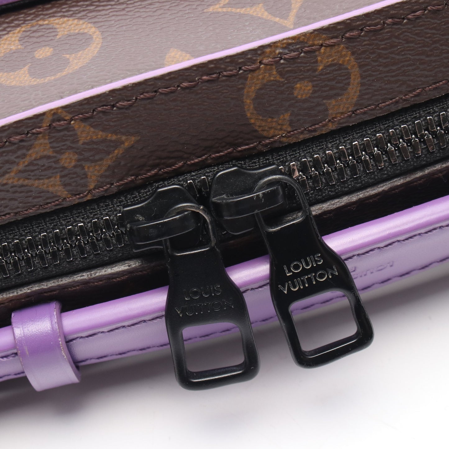 ハンドル ソフトトランク モノグラムマカサー ハンドバッグ PVC レザー ブラウン パープル 2WAY ルイヴィトン バッグ LOUIS VUITTON