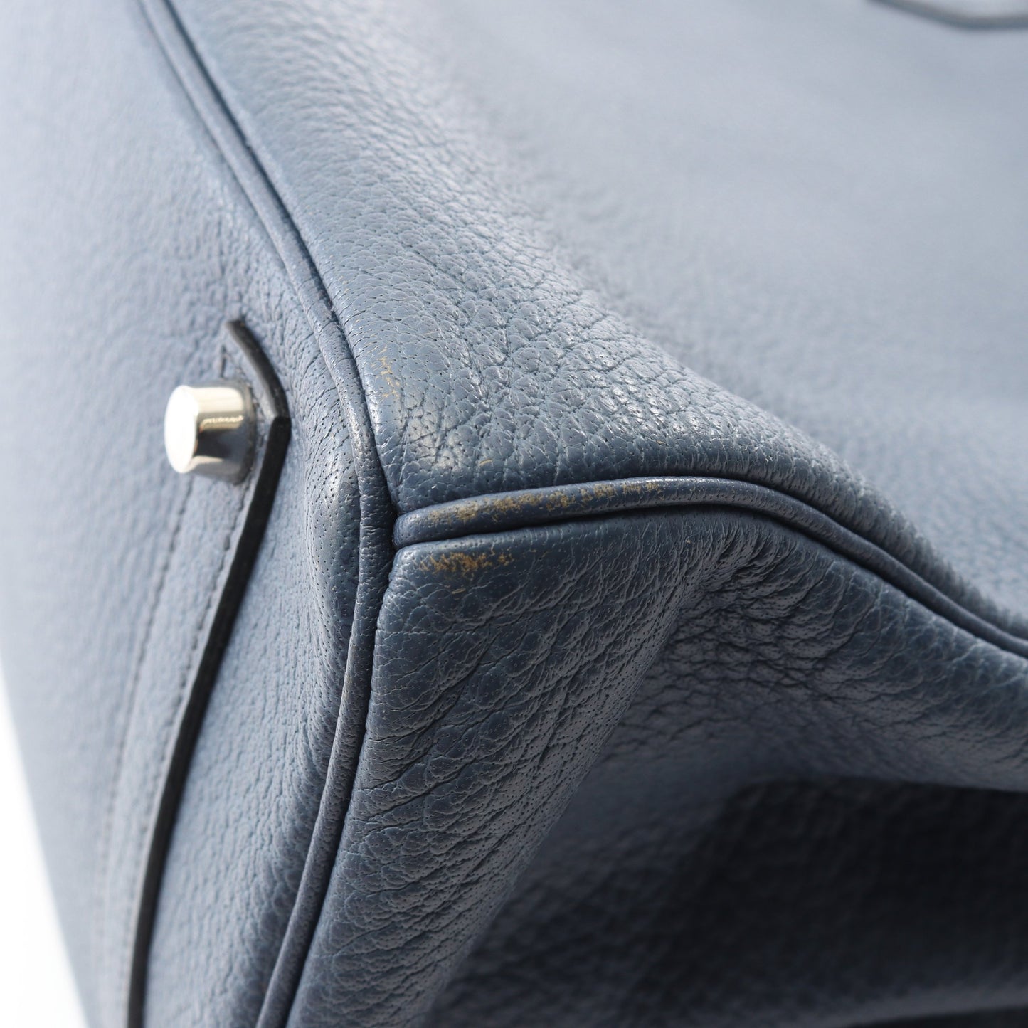 バーキン35 ハンドバッグ フィヨルド ブルー シルバー金具 □I刻印 エルメス バッグ HERMES