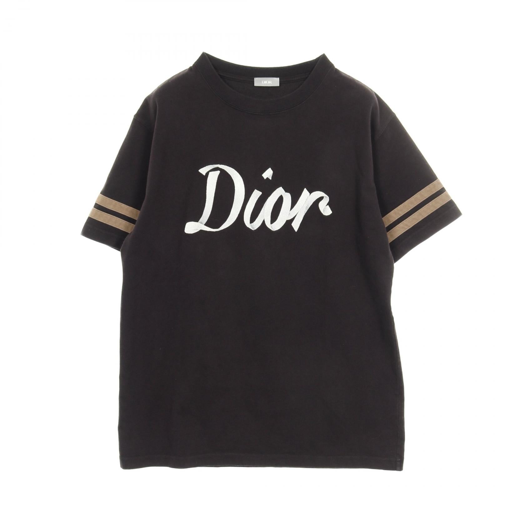 388●新品タグ付 DIOR Tシャツ トップス　ロゴ 90 Tシャツ クルーネック 半袖 ロゴ刺繍 コットン ブラック ディオール