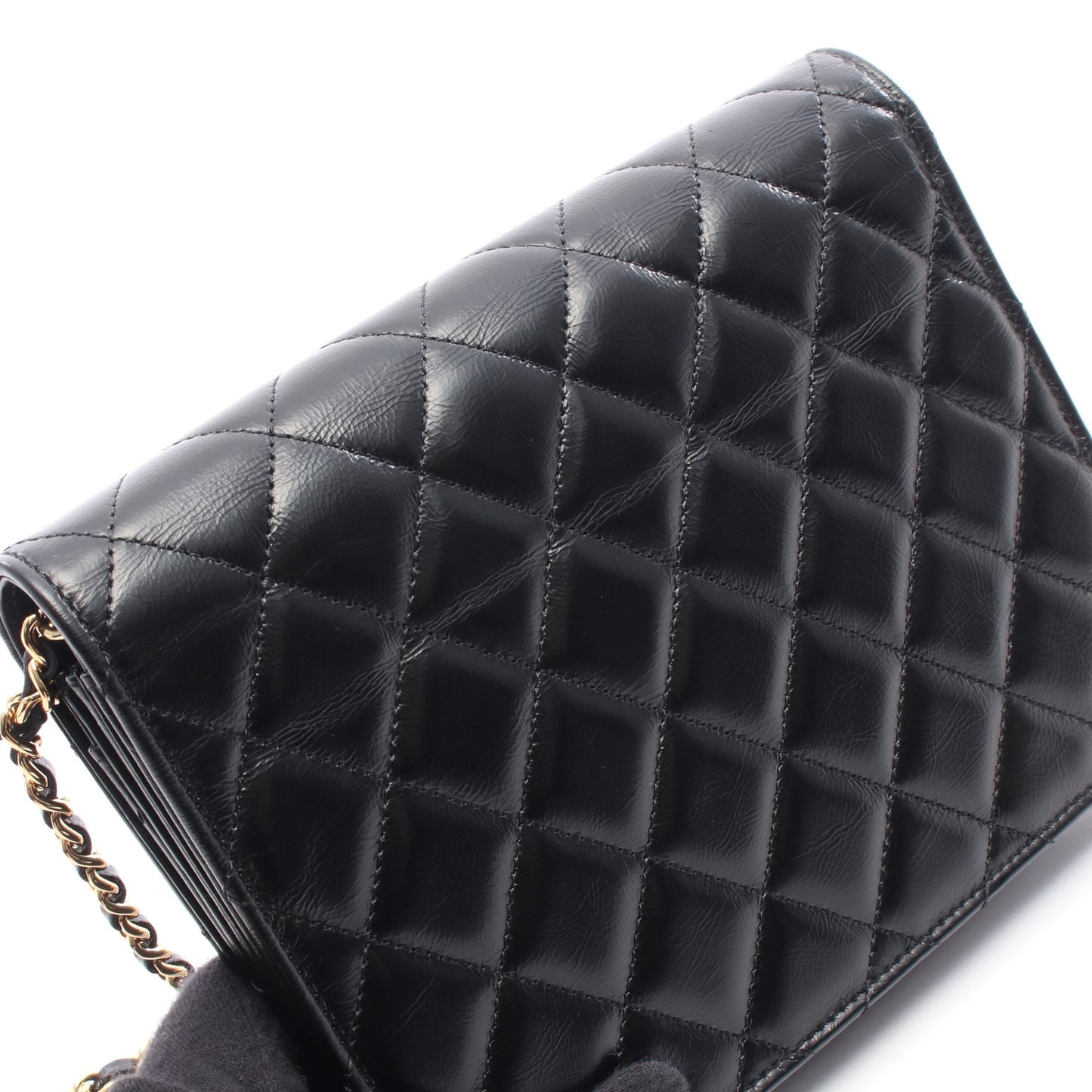 マトラッセ チェーンショルダーバッグ レザー ブラック ゴールド金具 シャネル バッグ CHANEL