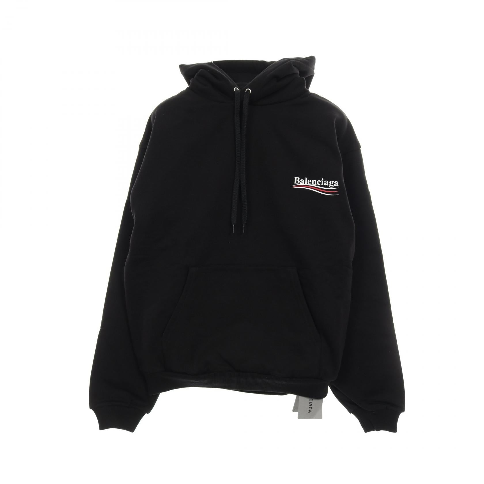 美品★Balenciaga リアルバレンシアガ プルオーバー パーカー ブラック バレンシアガ BALENCIAGA REAL BALENCIAGA ロゴプリントスウェット