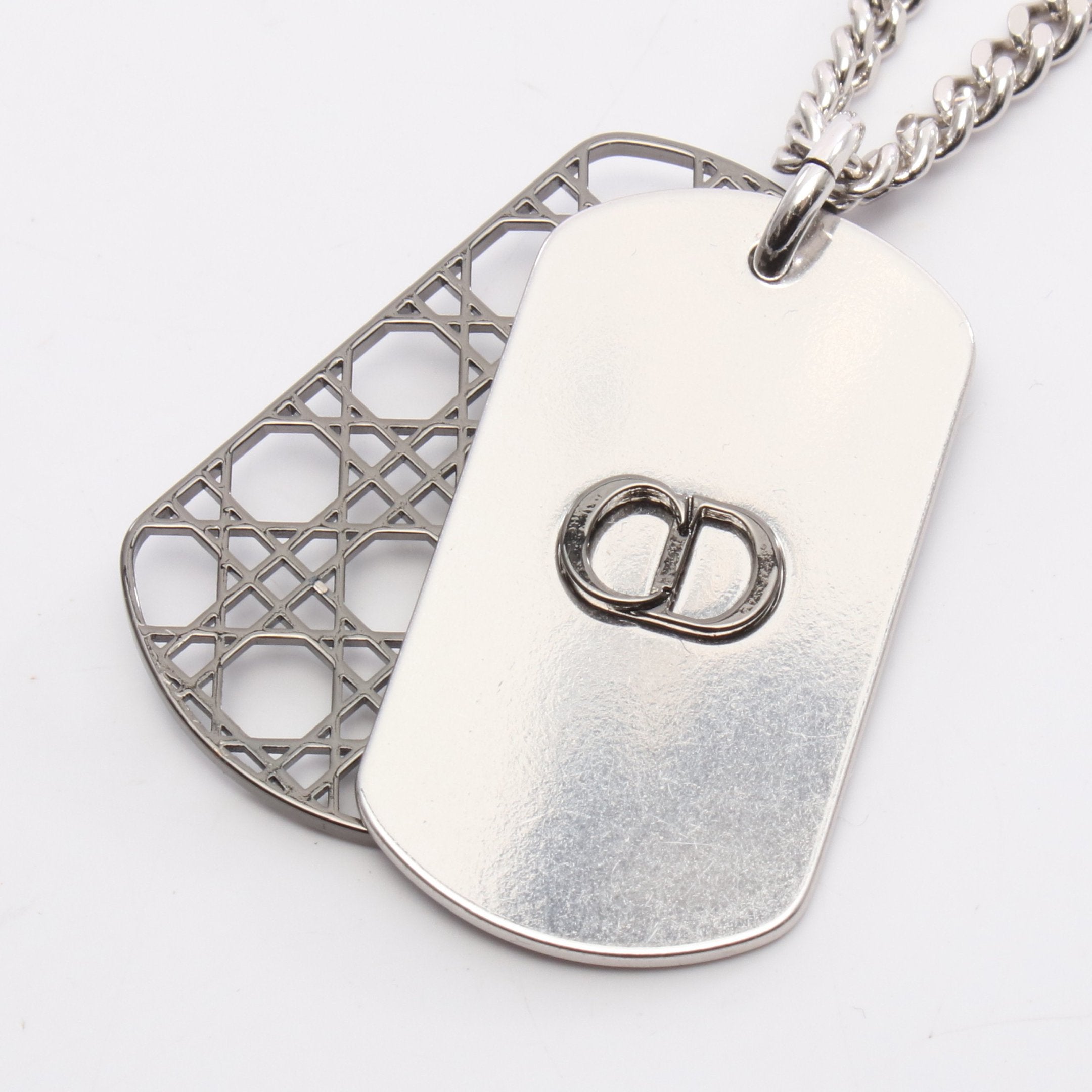 CD Icon カナージュ プレート ネックレス シルバー クリスチャン