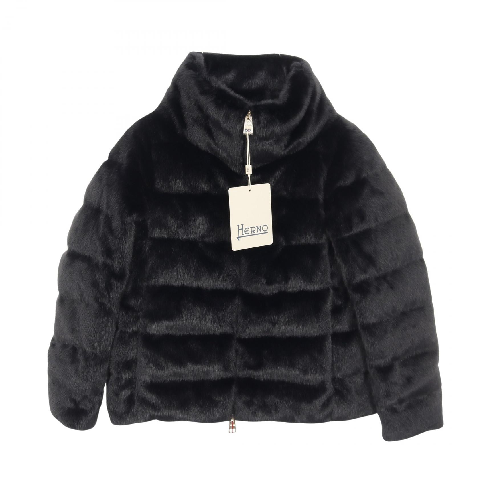HERNO　エコファー　ダウンジャケット　サイズ44　ブラック エコファー ダウンジャケット その他 ブラック ヘルノ – RECLO