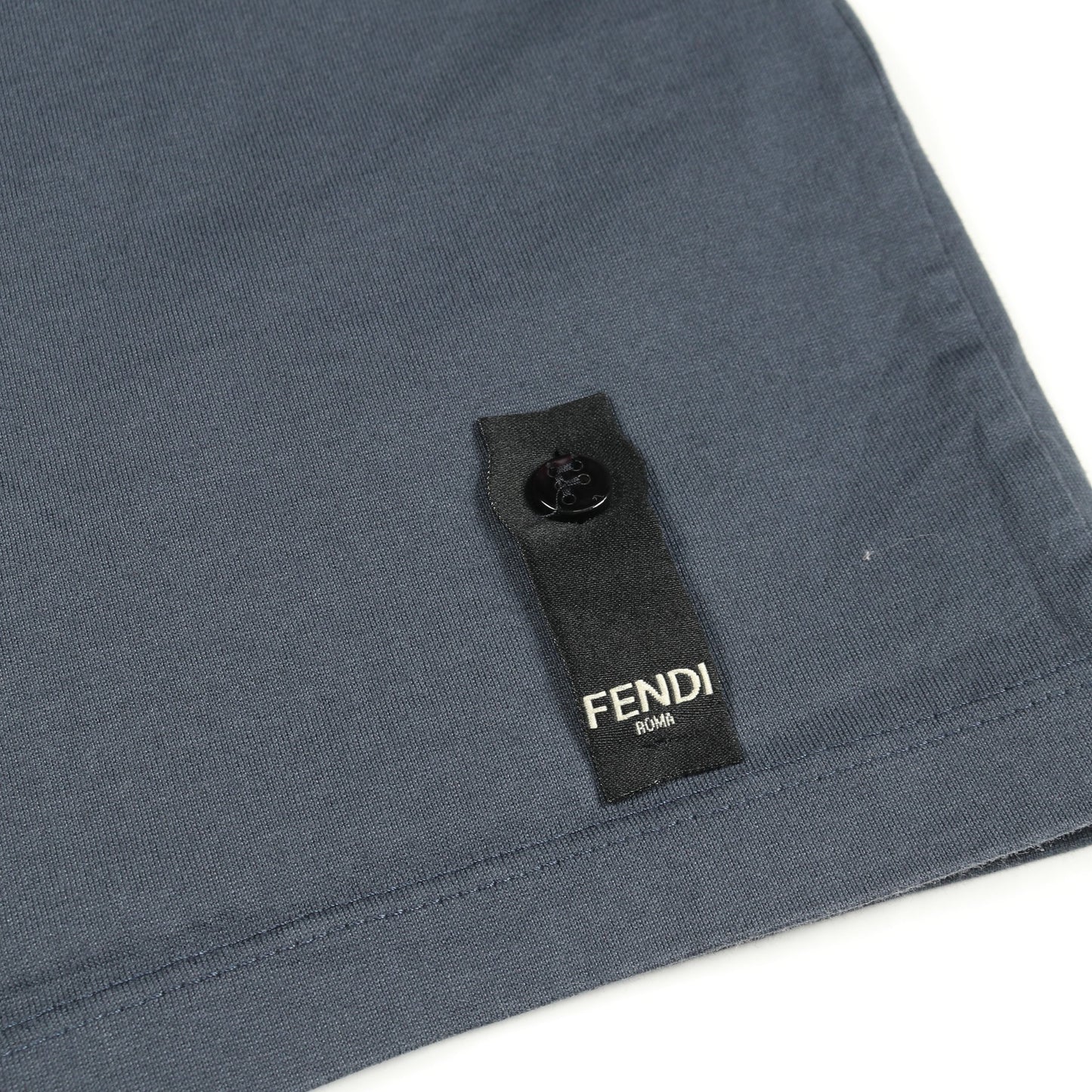 ロゴ刺繍 Tシャツ クルーネック 半袖 コットン グレー フェンディ トップス FENDI