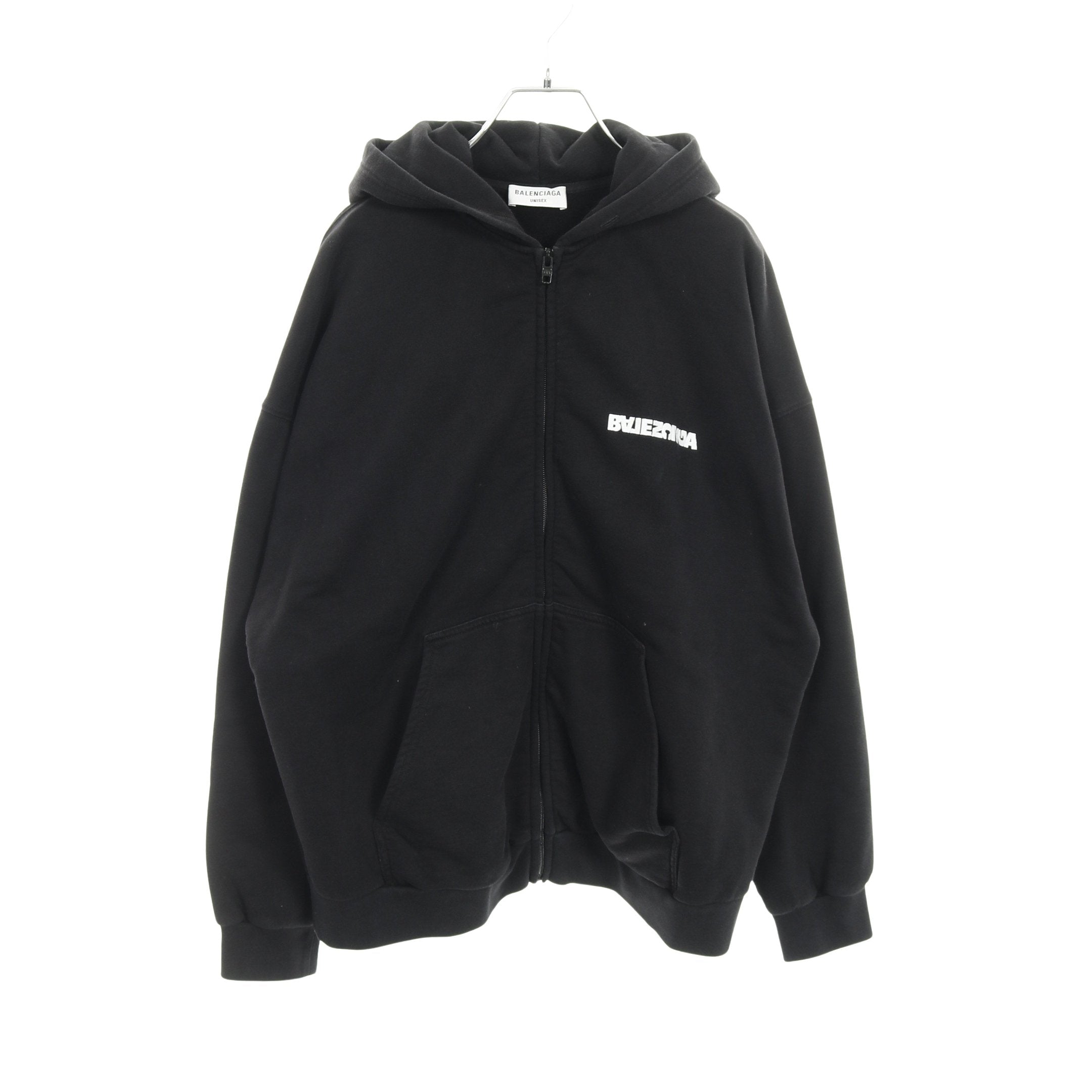 Balenciaga バレンシアガ ターンワイドフィット ジップアップ パーカー ターン ワイド フィット ジップアップパーカー コットン ブラック