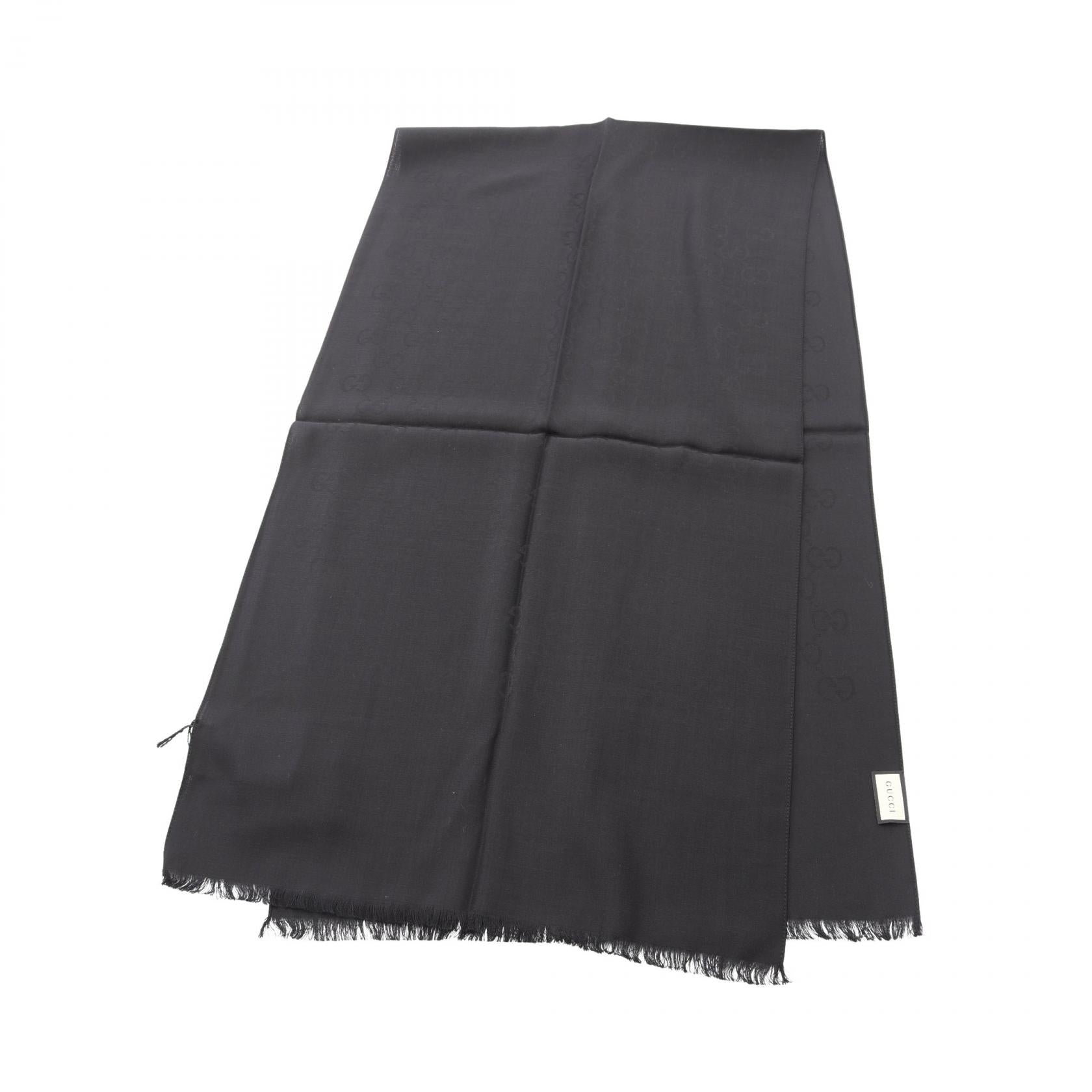 GG柄 ストール ウール シルク ブラック グッチ – RECLO