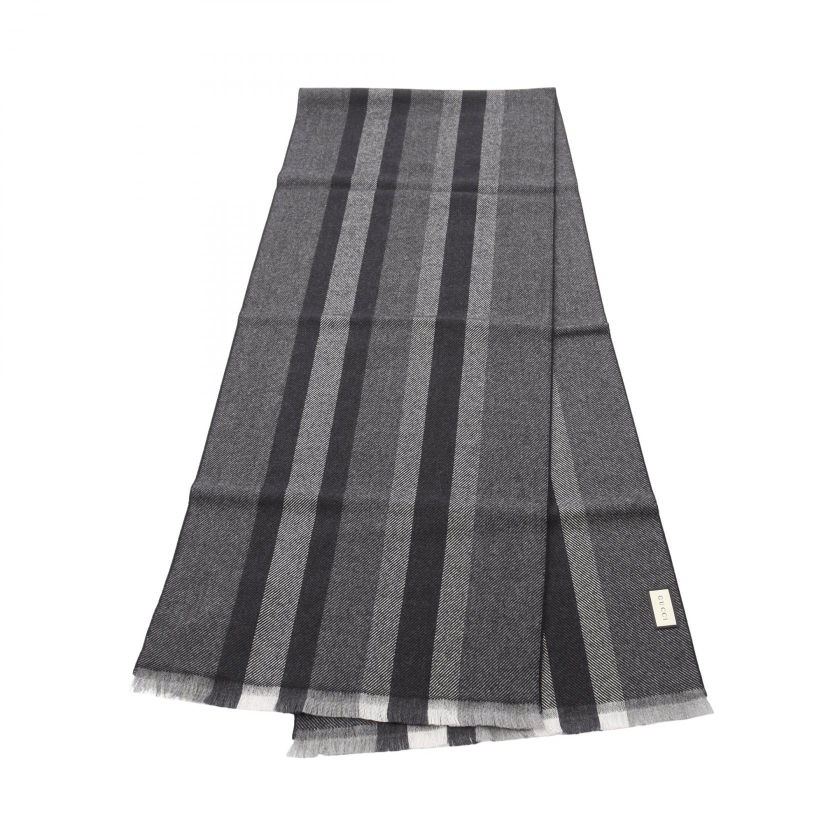 Gucci グレー ロゴマフラー ウール マフラー ウール グレー グッチ – RECLO