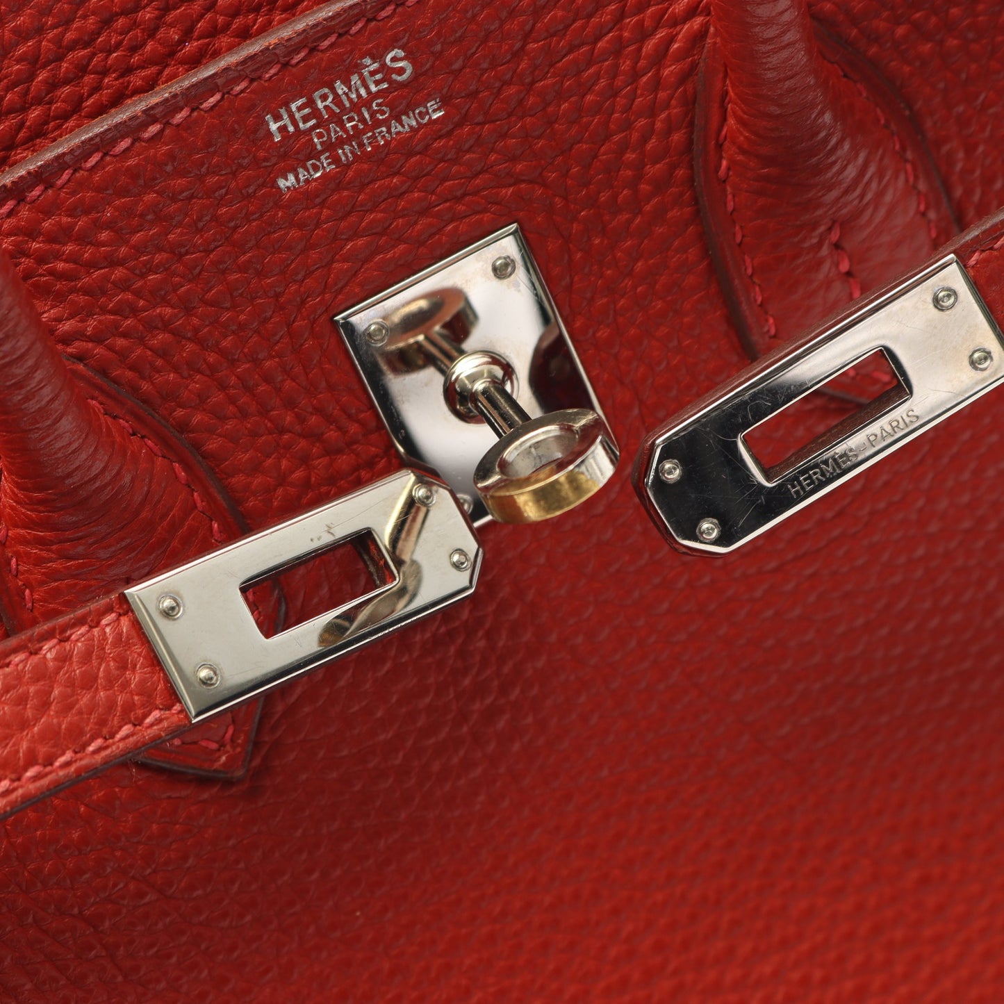 バーキン25 ルージュガランス ハンドバッグ トゴ レッド シルバー金具 □I刻印 エルメス バッグ HERMES