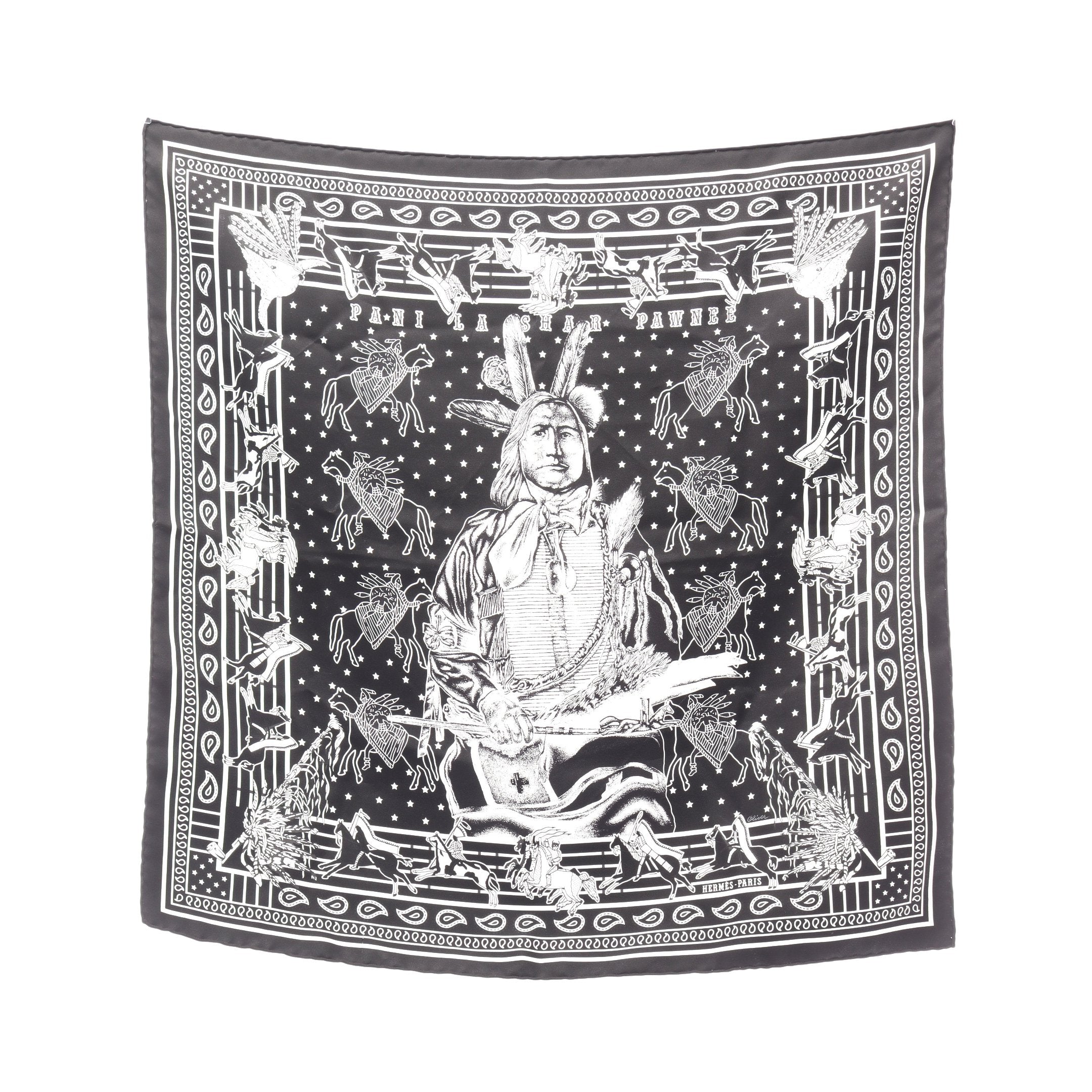 カレ55 Pani La Shar Pawnee パウニー族の首長 スカーフ シルク