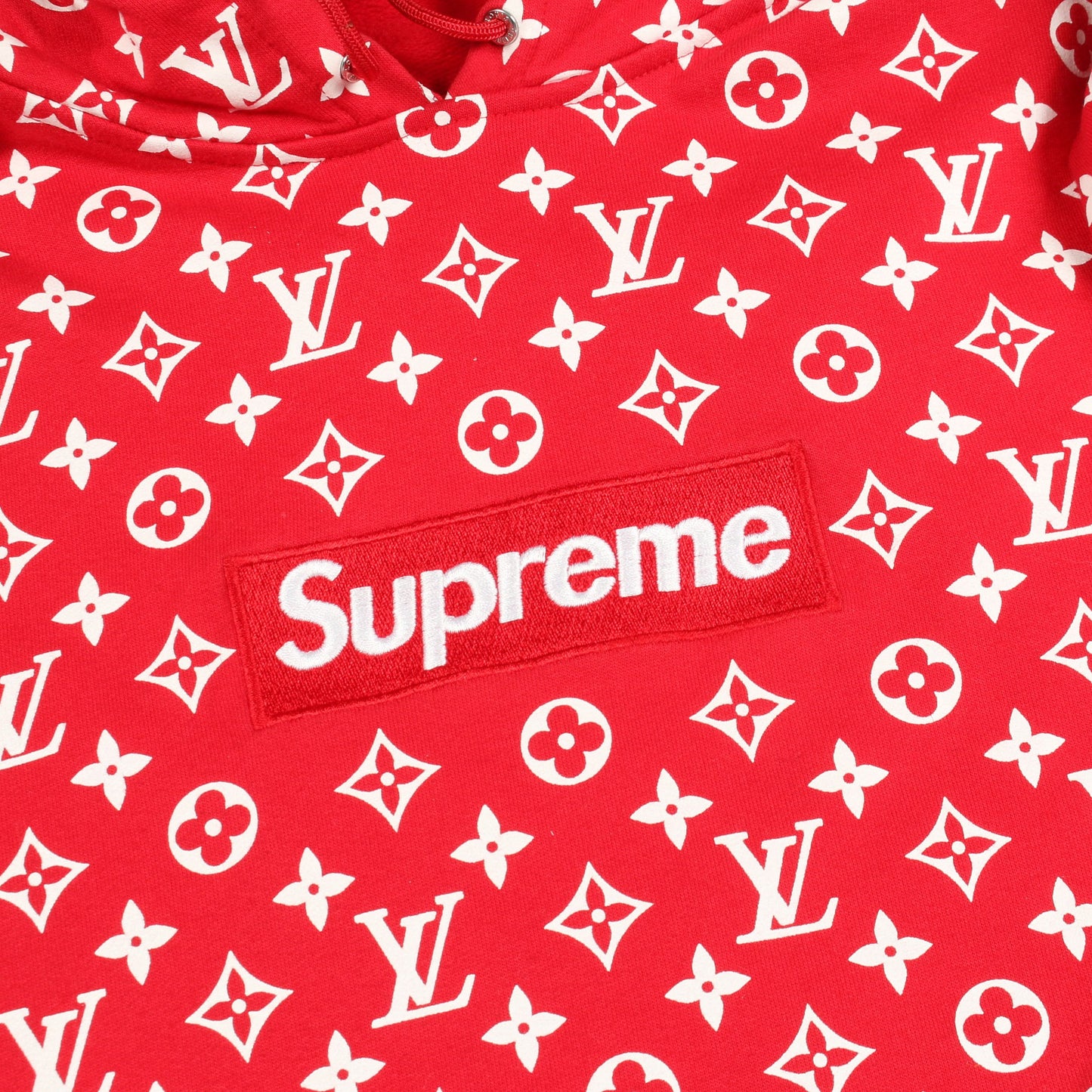 LOUIS VUITTON × Supreme Box Logo Hooded Sweatshirt ボックスロゴ プルオーバーパーカー コットン レッド ホワイト ルイヴィトン トップス LOUIS VUITTON