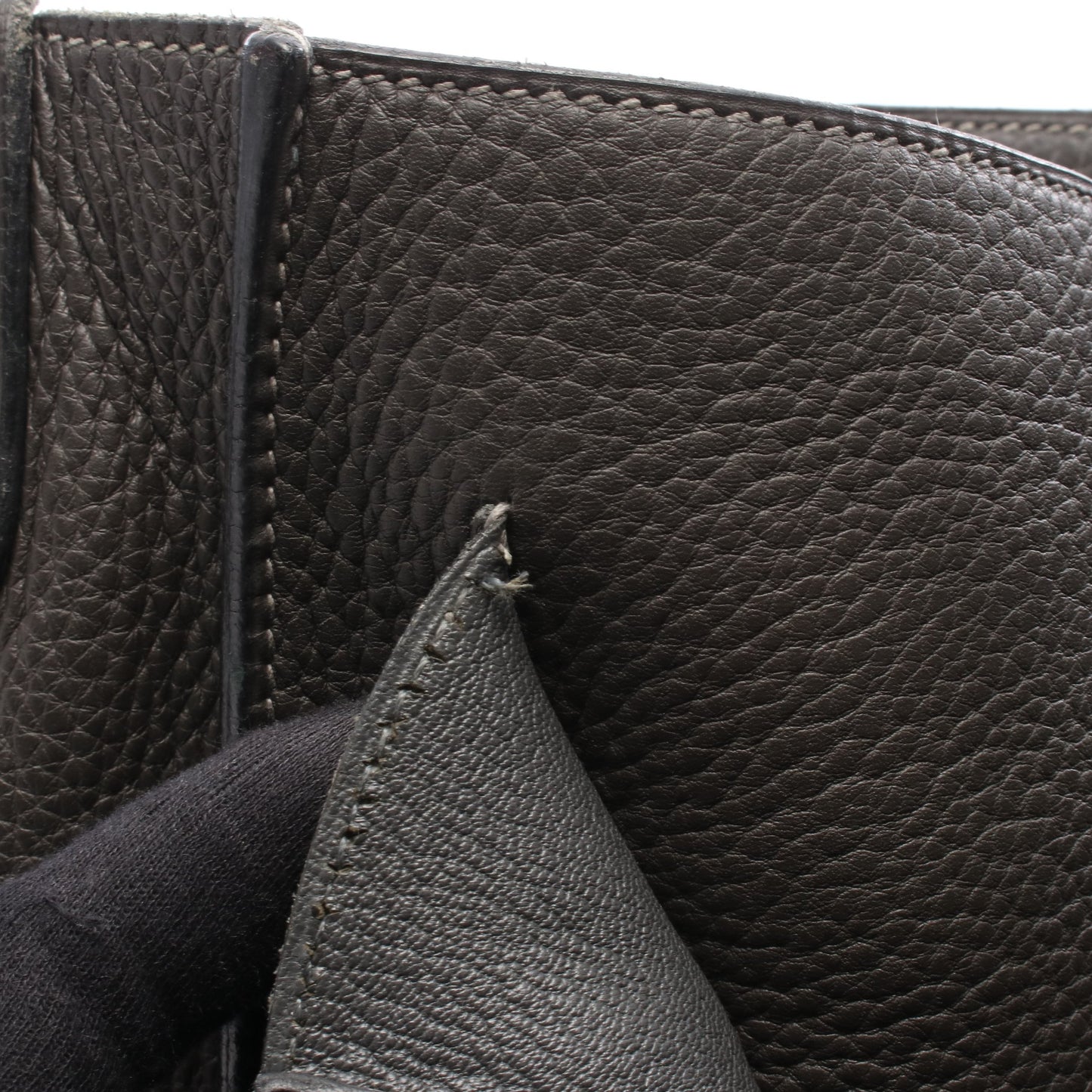 スティーブ ブザス35 グラファイト ショルダーバッグ トリヨンクレマンス グレー シルバー金具 □H刻印 エルメス バッグ HERMES