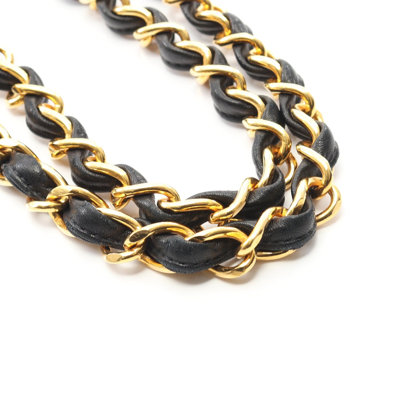 デカマトラッセ34 Wチェーンショルダーバッグ ラムスキン ブラック ゴールド金具 シャネル バッグ CHANEL