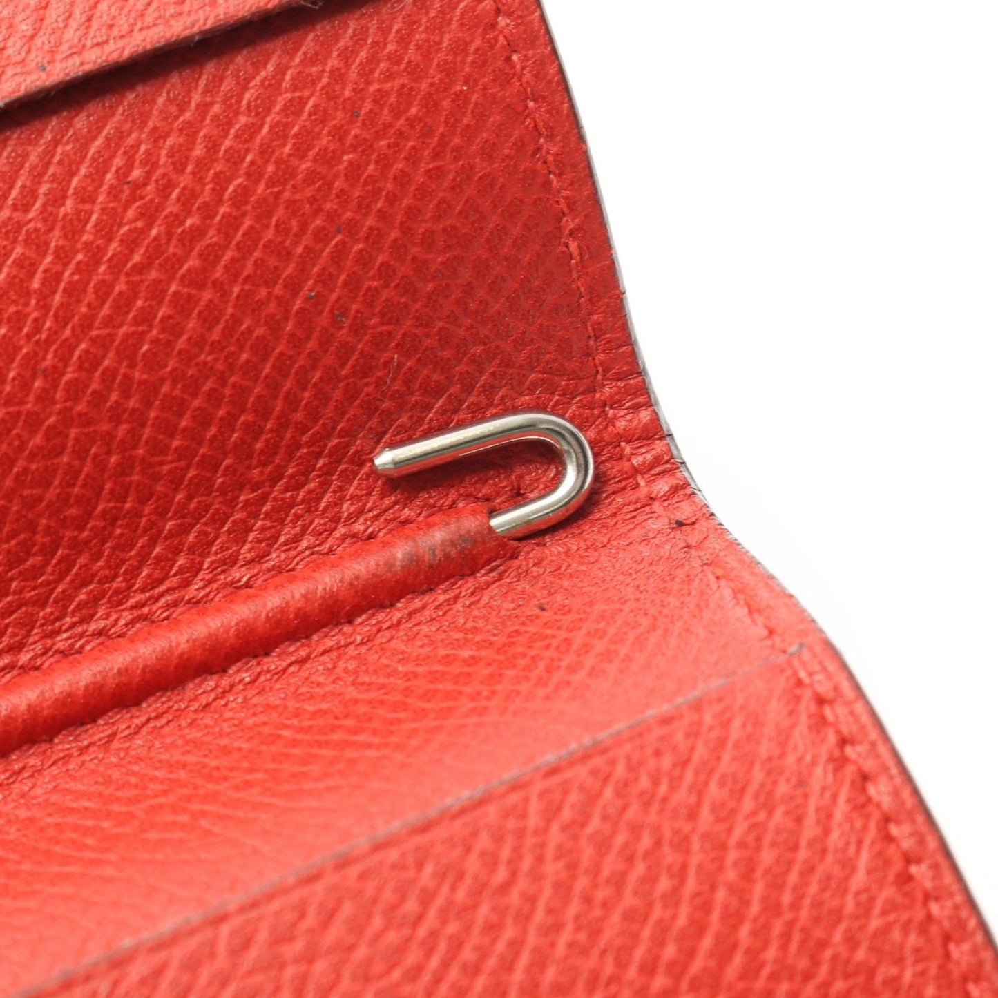 アジェンダヴィジョン ルビー 手帳カバー ヴォーエプソン レッド シルバー金具 □J刻印 エルメス 財布・小物 HERMES