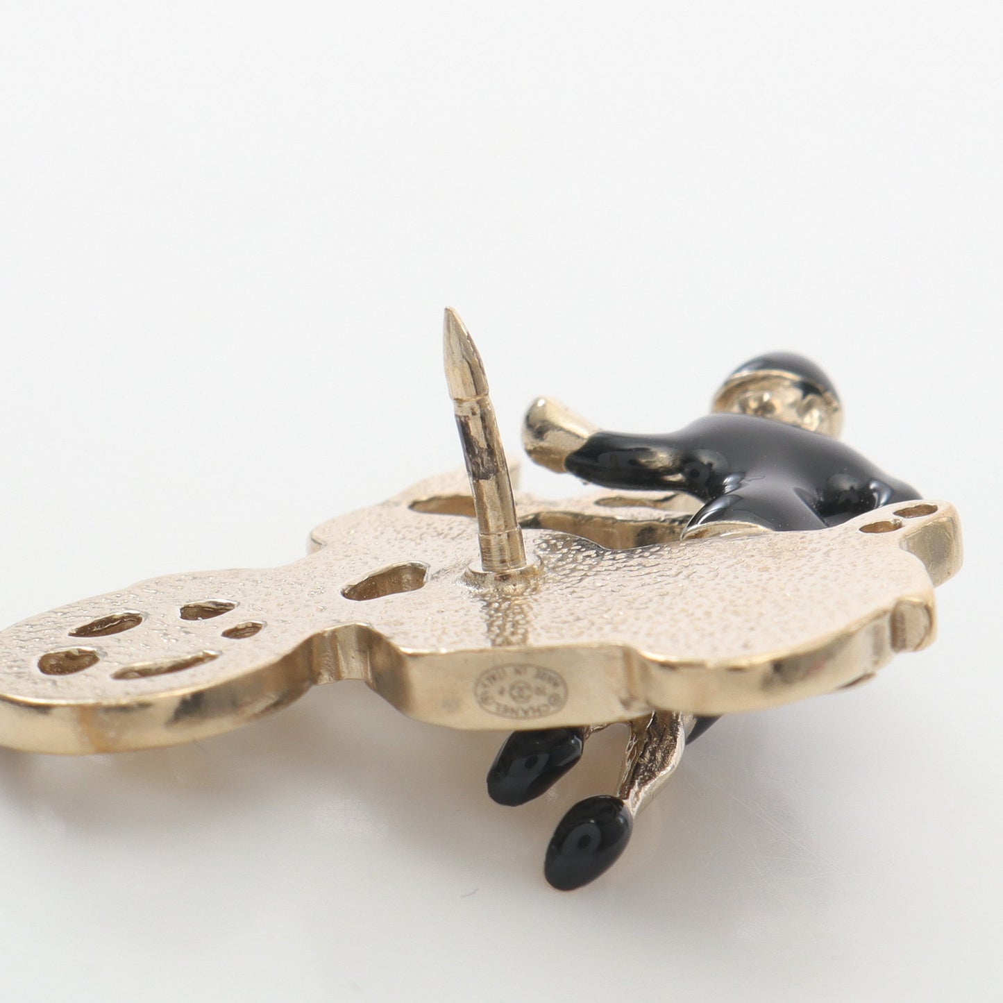 マドモアゼル ココマーク ブローチ GP ラインストーン ゴールド ブラック ホワイト バイクモチーフ 10P シャネル アクセサリー CHANEL