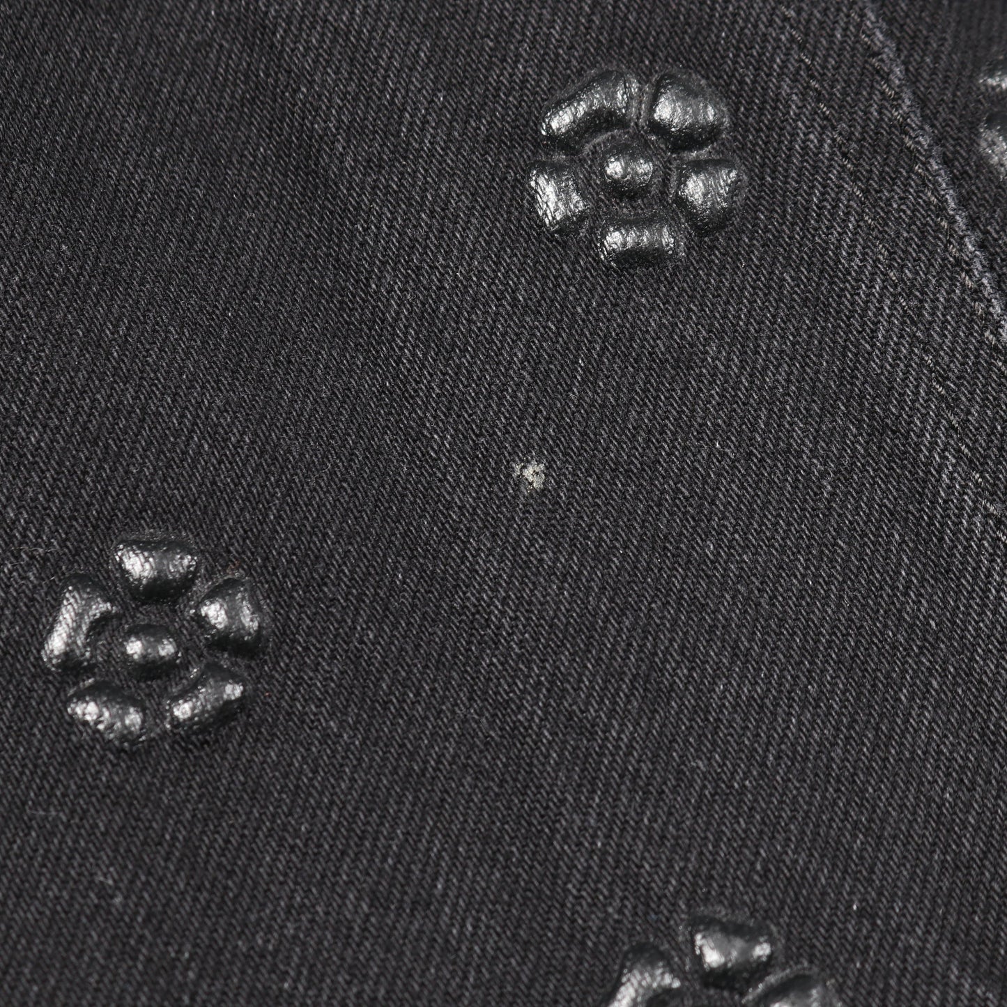 カメリア ココマーク デニム テーラードジャケット エンボス コットン ブラック シャネル アウター CHANEL