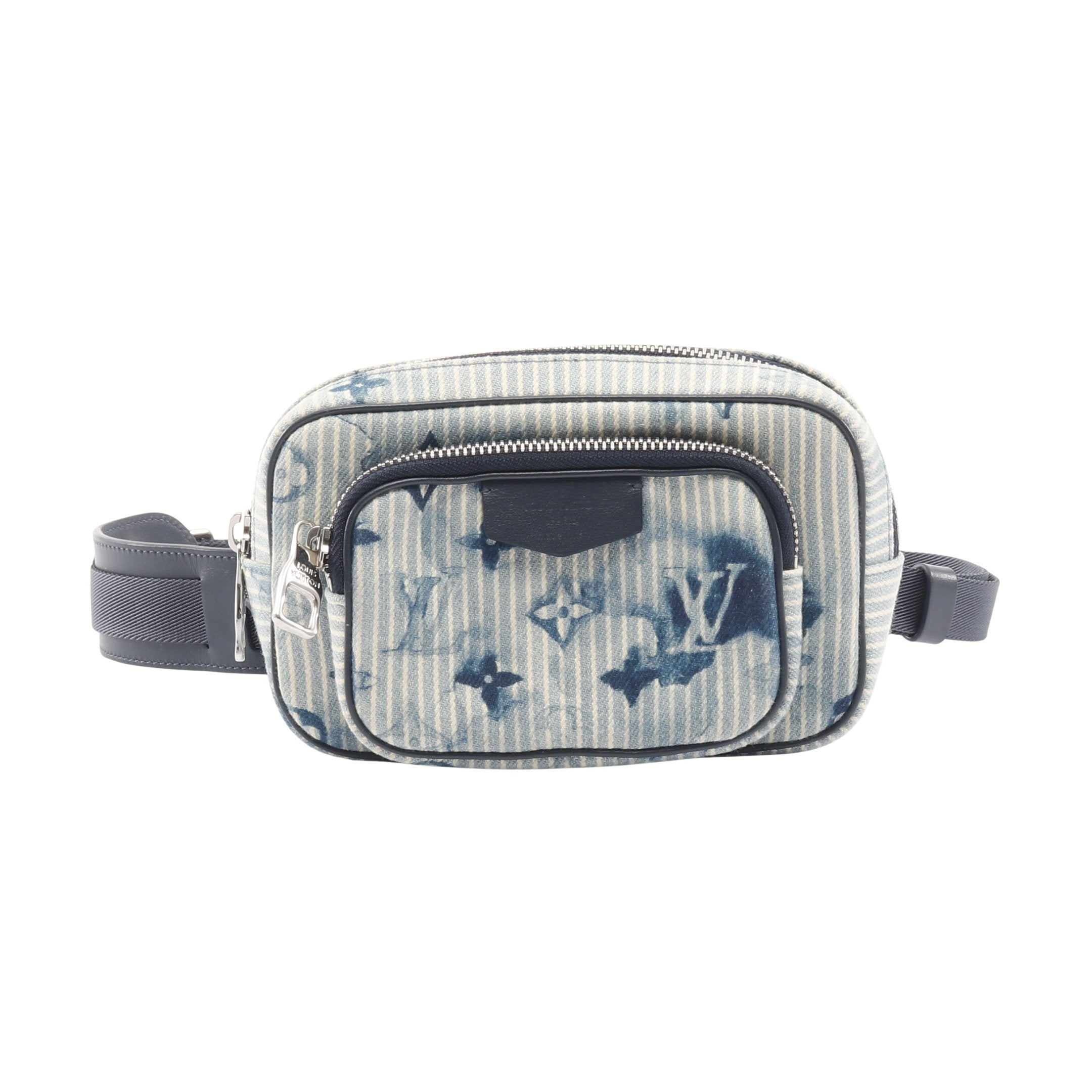 ルイ・ヴィトン LOUIS VUITTON アウトドア ポシェット ヒッコリーストライプ ウォーターカラー サマーコレクション ウエストバッグ ボディバッグ バッグ キャンバス レザー メンズ ブルー系 / ネイビー系 M80462 【中古】 アウトドア ポシェット ヒッコリーストライプ ウォーターカラー サマー